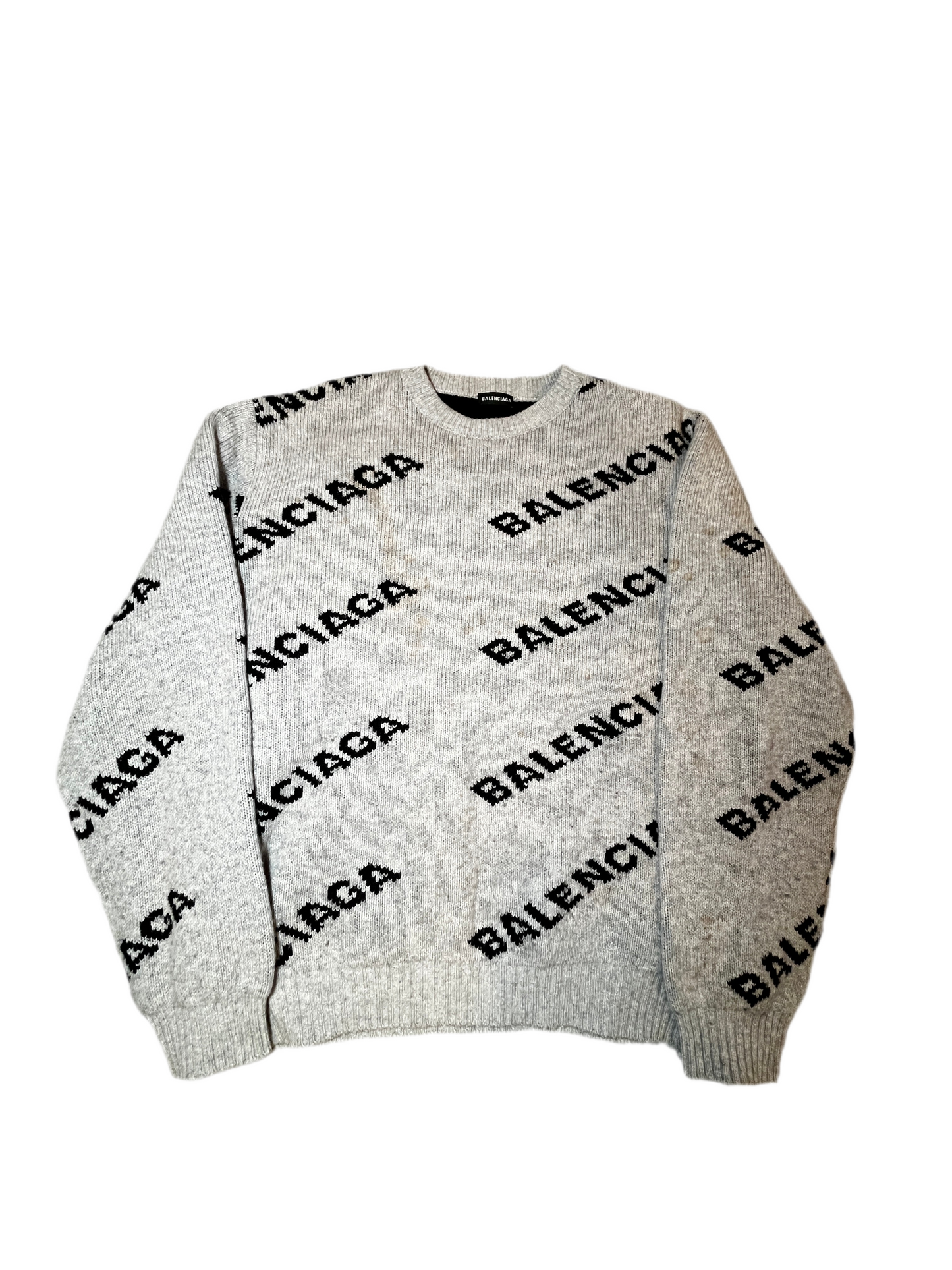 Balenciaga Logo Intarsia Crewneck