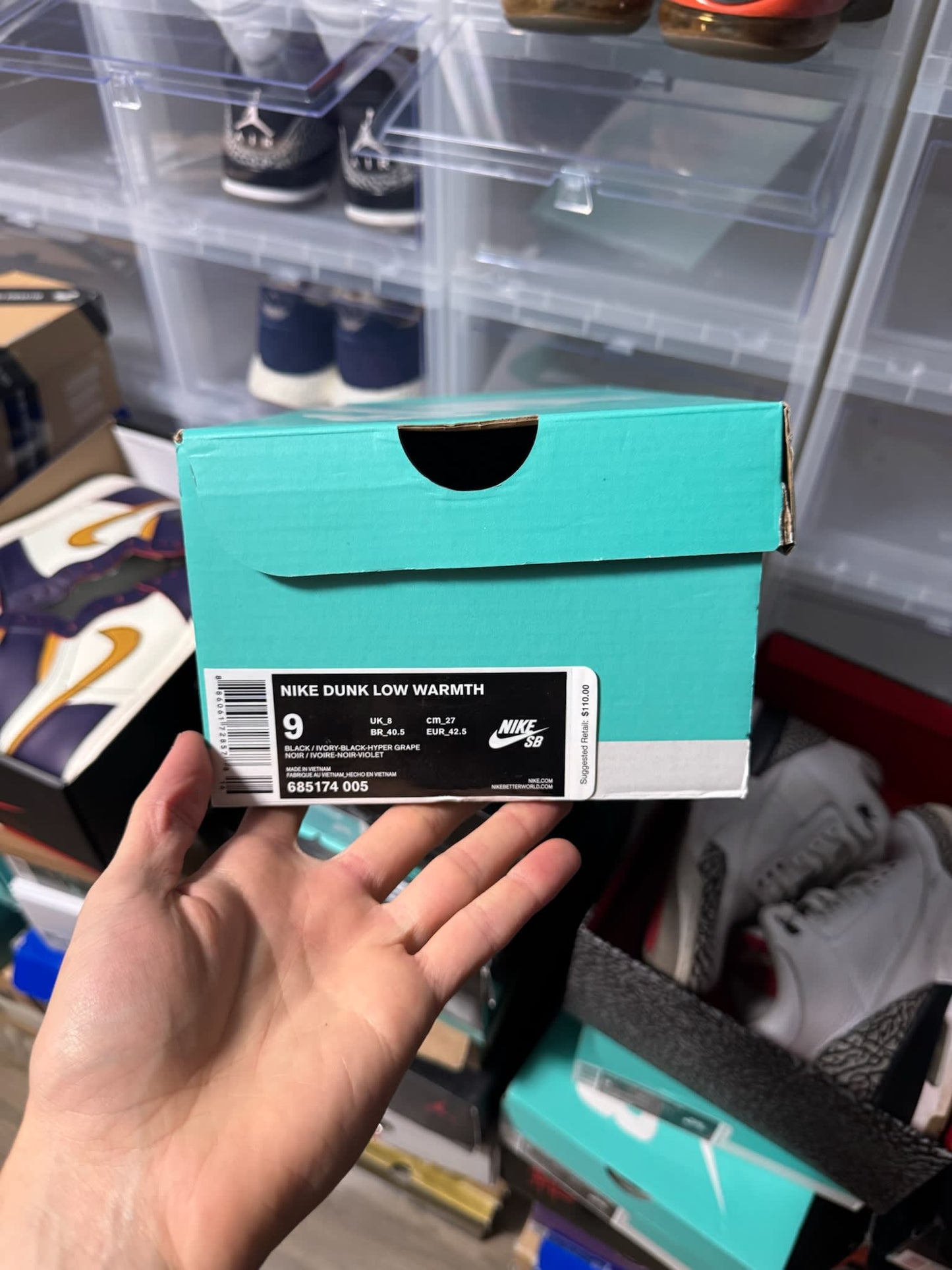 Size 9 Preowned Nike Dunk Low Warmth Pack