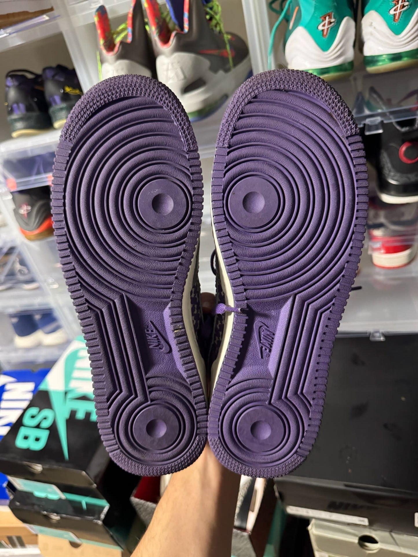 Size 9 Preowned (NB) Nike Air Force 1 Low Undefeated Purple