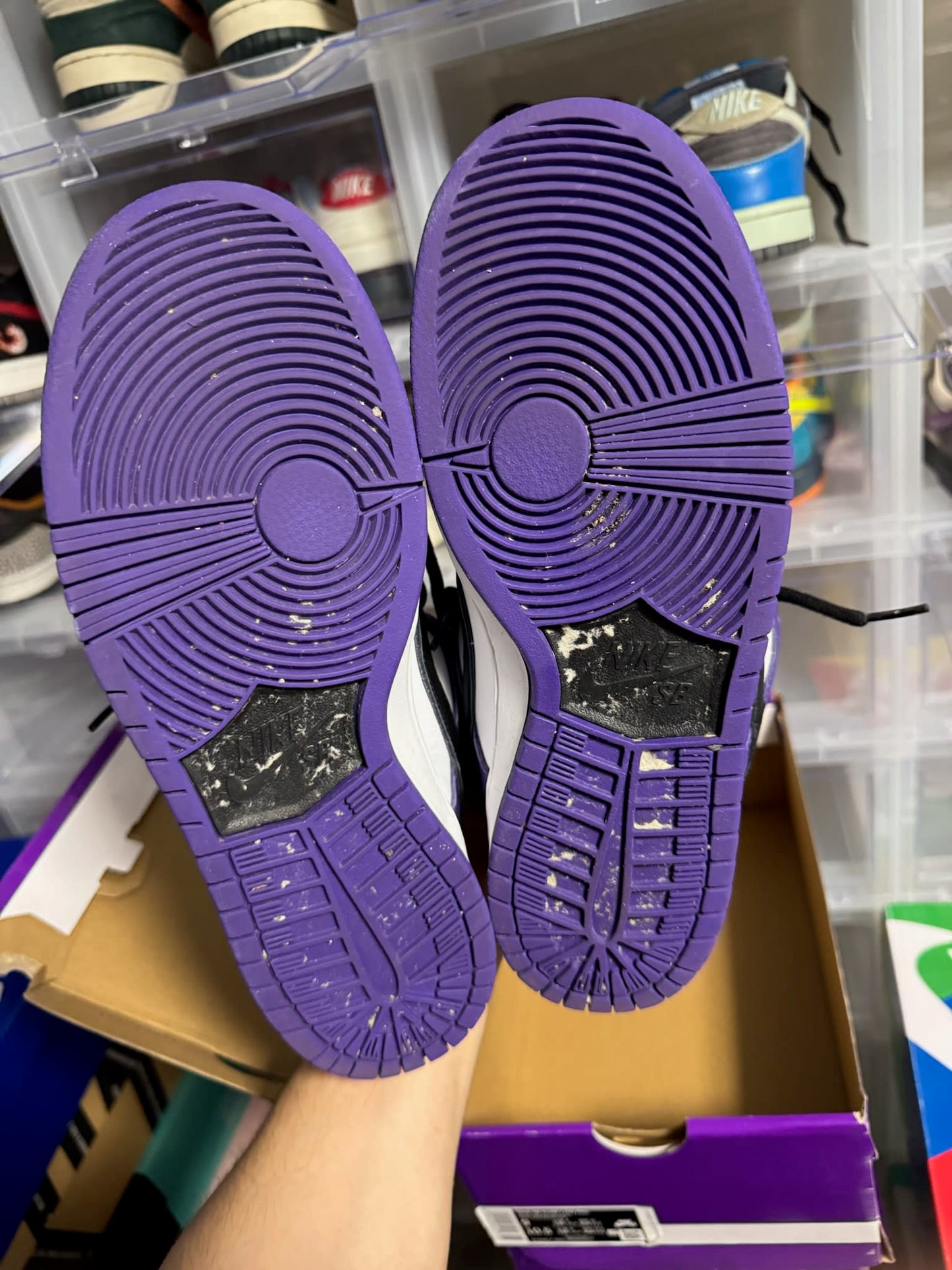 Size 9 Preowned Nike SB Dunk Low Court Purple