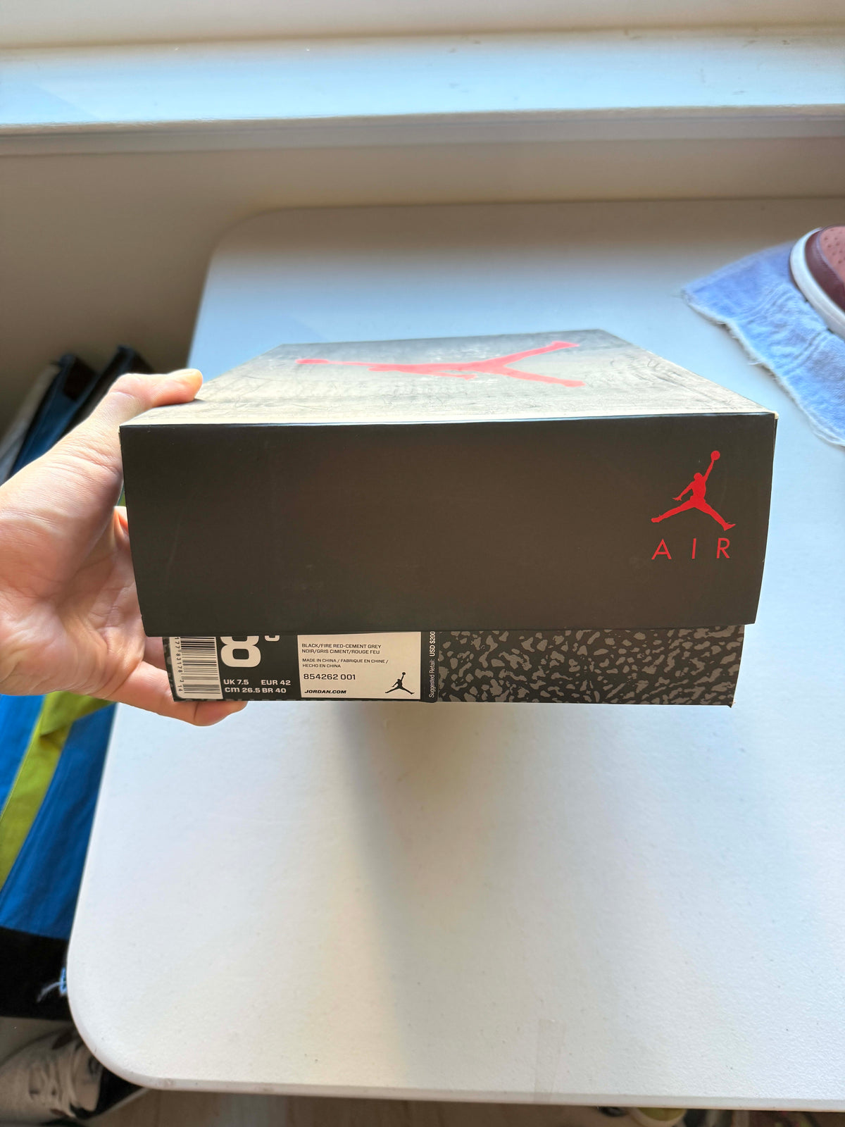 Size 8.5 Preowned Jordan 3 Retro Black Cement (2018)