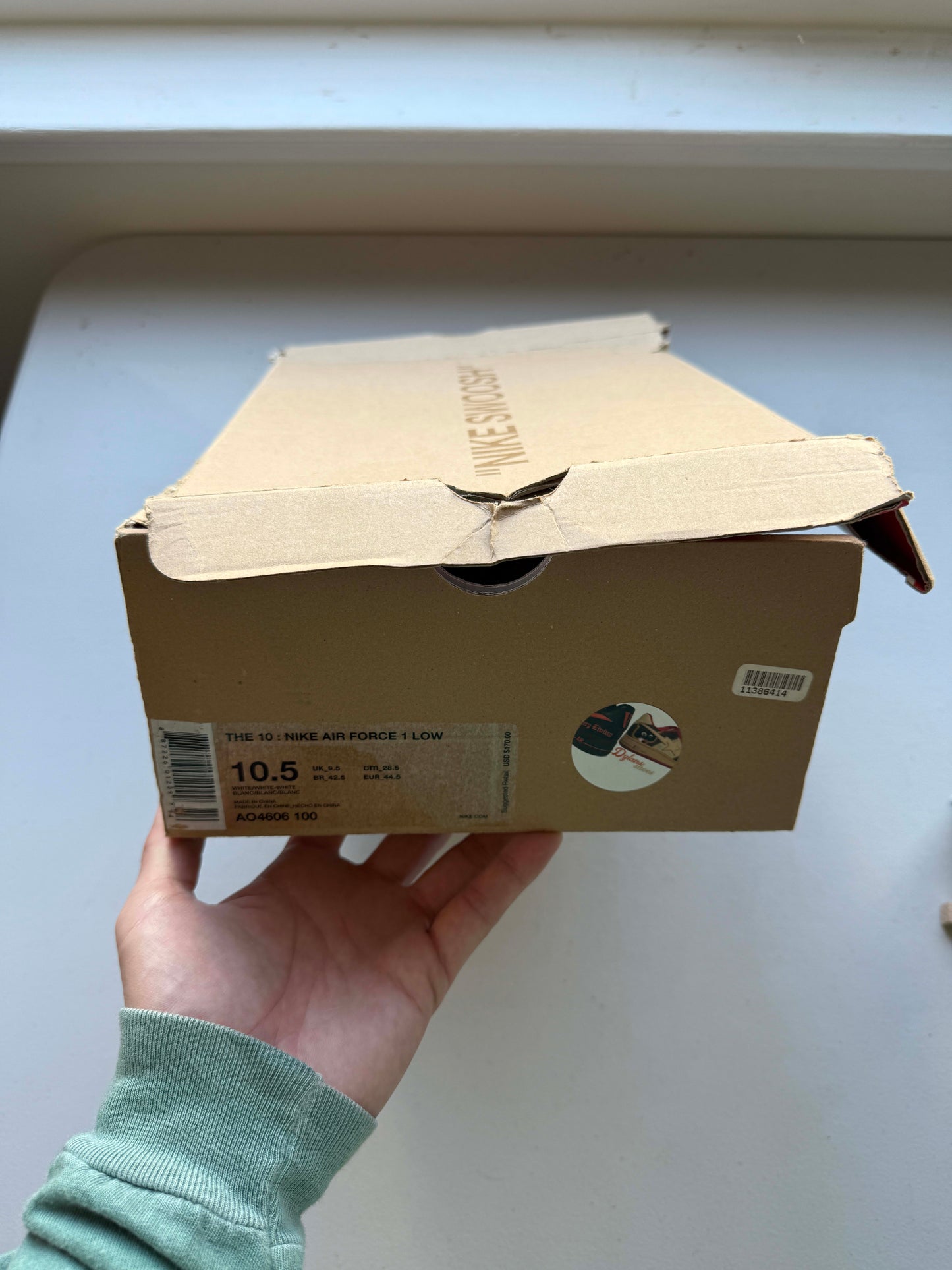 Size 10.5 Preowned Nike Air Force 1 Low Off-White