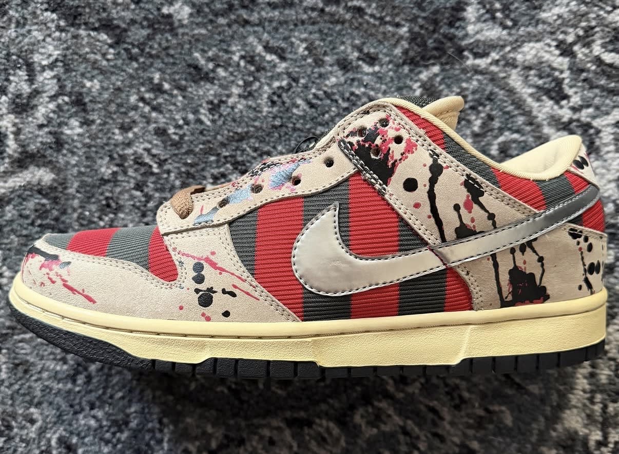 HY3193 Nike SB Dunk Low LS 1/1 Sample ‘Black Splatter Freddy”