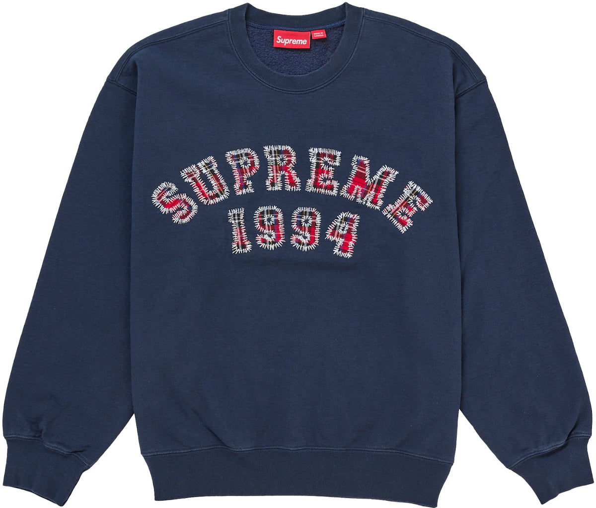 Supreme Plaid Arc Crewneck Navy