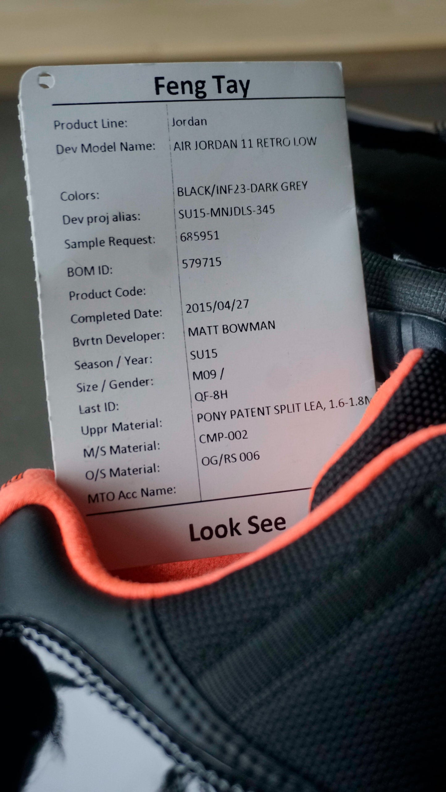 Jordan 11 Infrared Low Sample