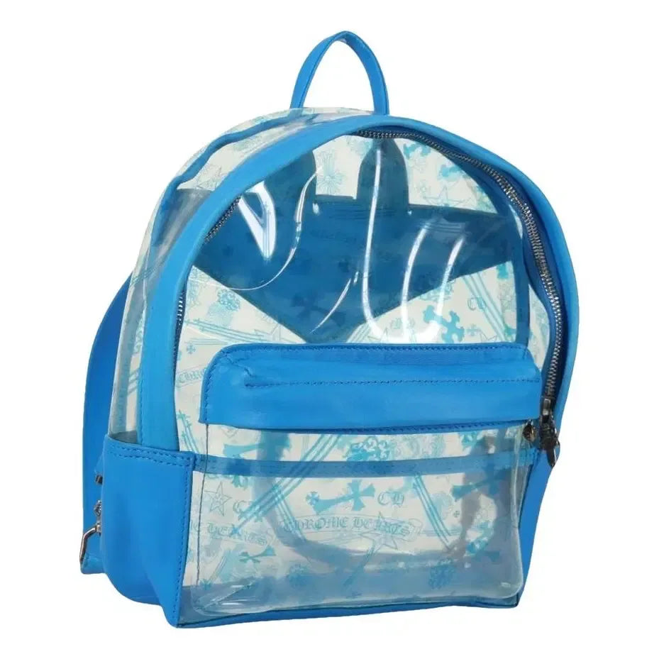 Chrome Hearts PVC BACK TO SCHOOL Backpack Vinyl Leather Blue