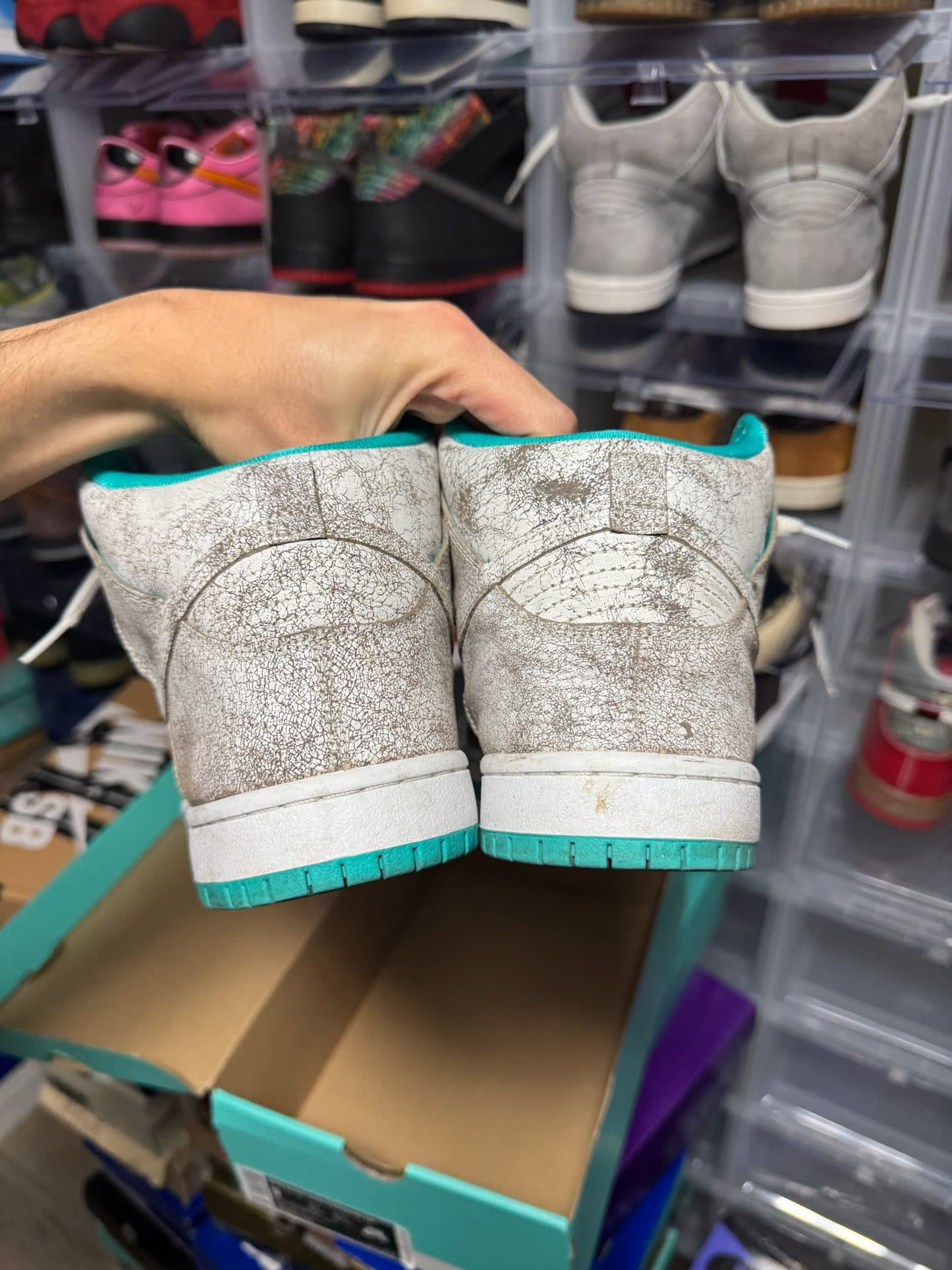 Size 9 Preowned Nike SB Dunk High Flamingo