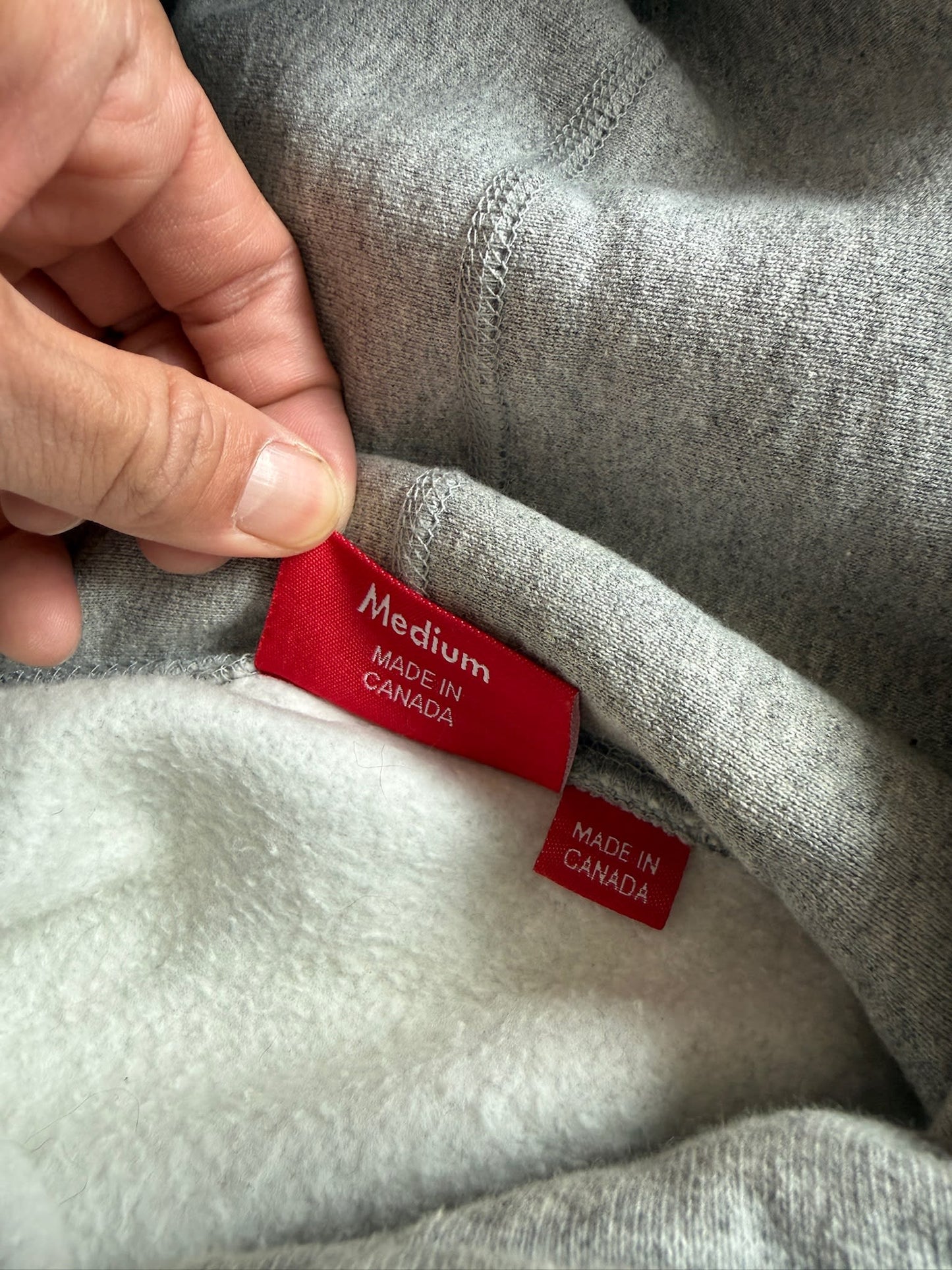 Supreme FW17 Orange Box Logo Hoodie Heather Gray
