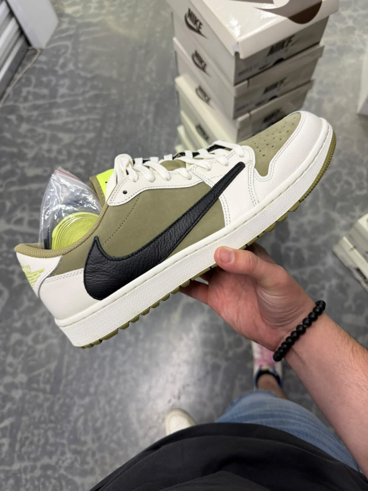 HY6 Jordan 1 Retro Low Golf Travis Scott Neutral Olive