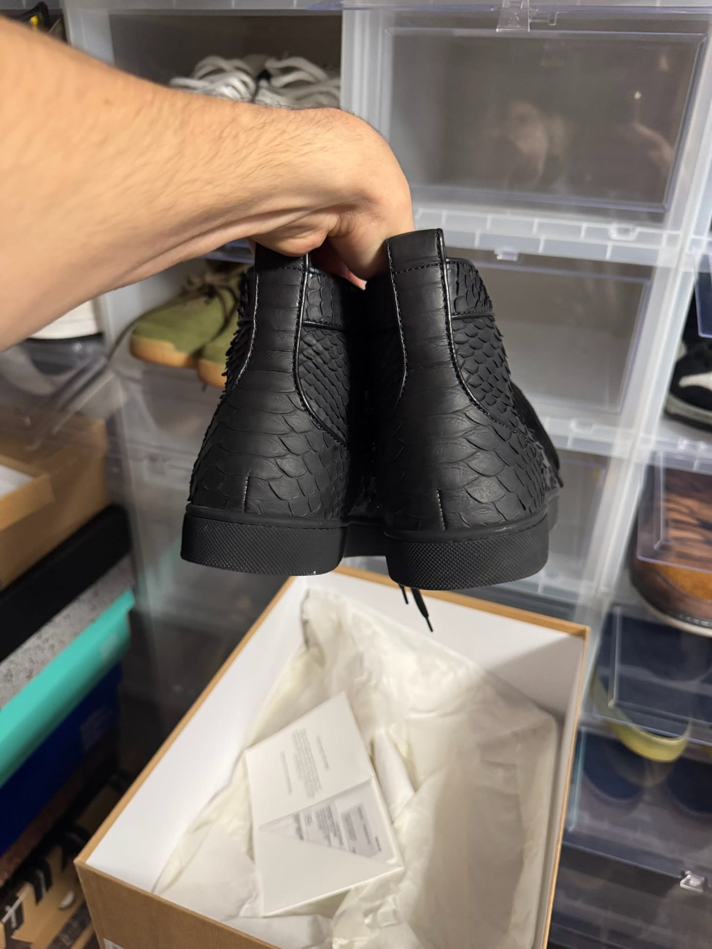 Christian Louboutin Rantus Orlato Flat High 'Black Python'