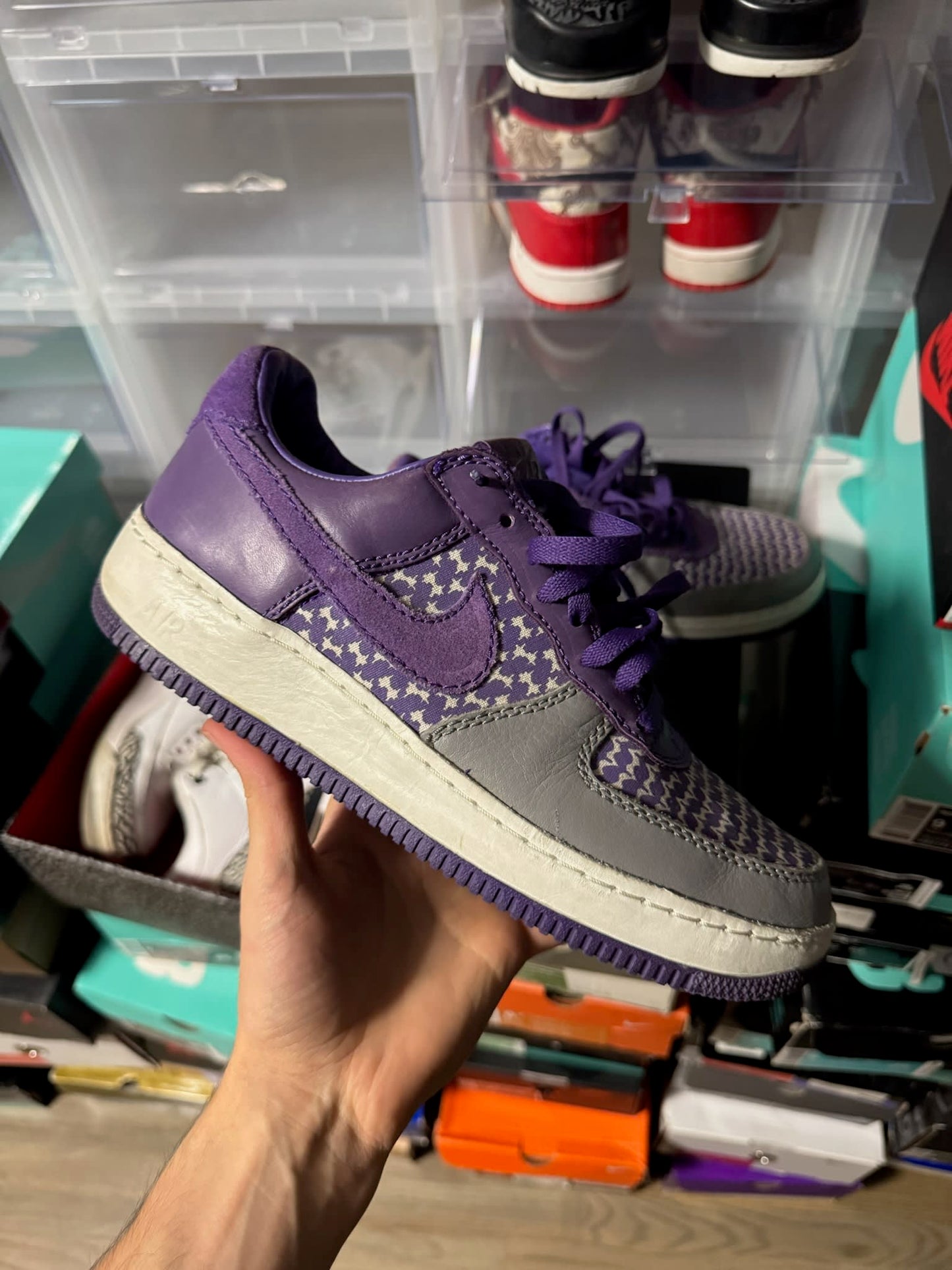 Size 9 Preowned (NB) Nike Air Force 1 Low Undefeated Purple