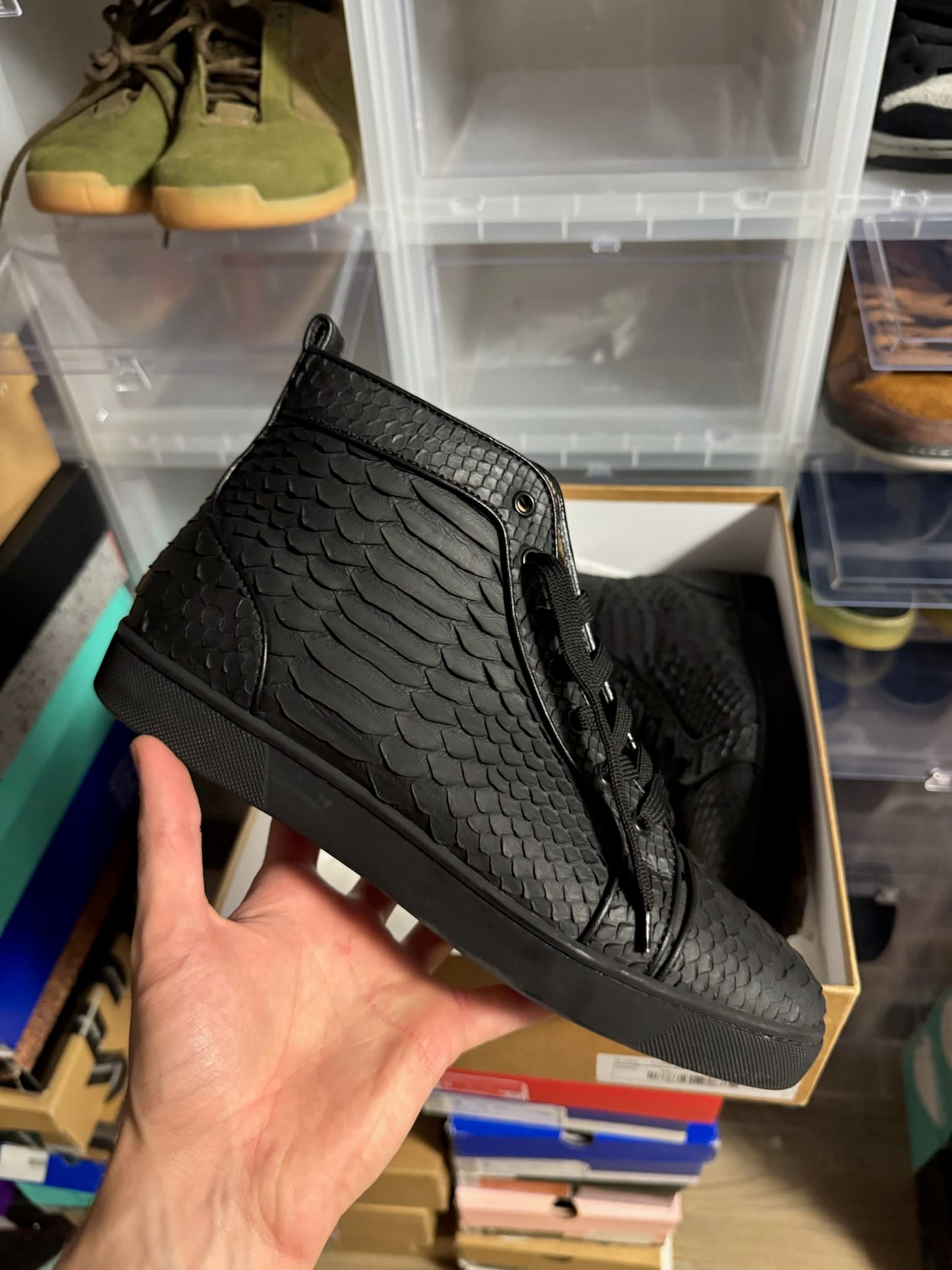 Christian Louboutin Rantus Orlato Flat High 'Black Python'