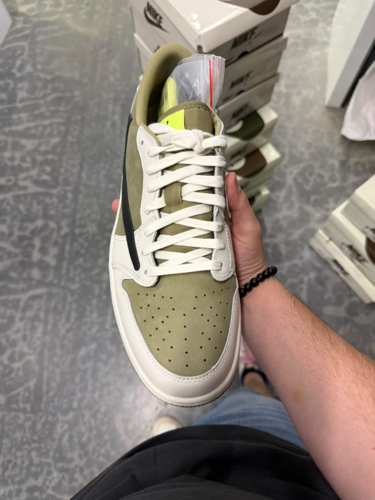 HY6 Jordan 1 Retro Low Golf Travis Scott Neutral Olive