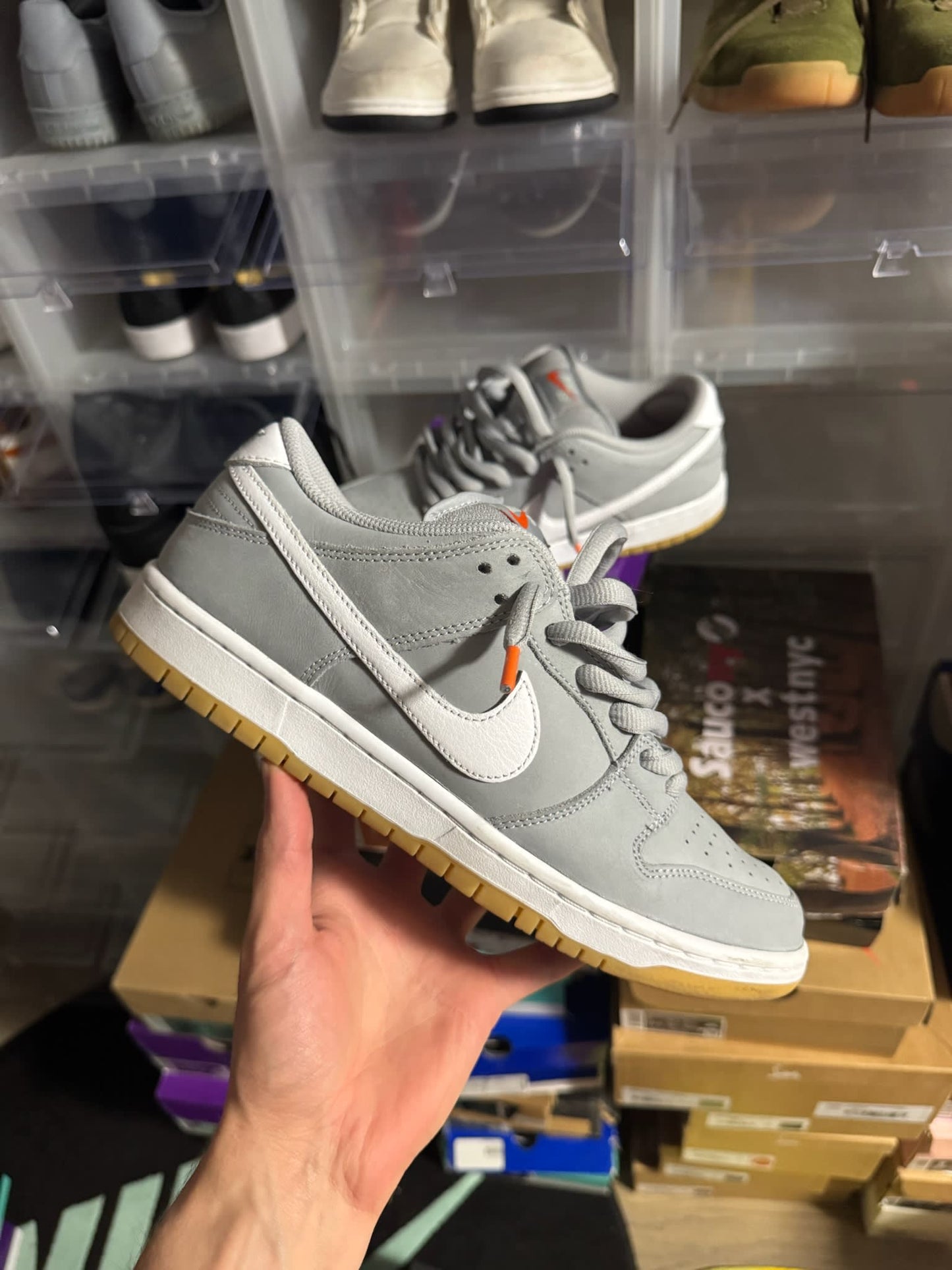 HY789 Nike SB Dunk Low Pro ISO Orange Label Wolf Grey Gum