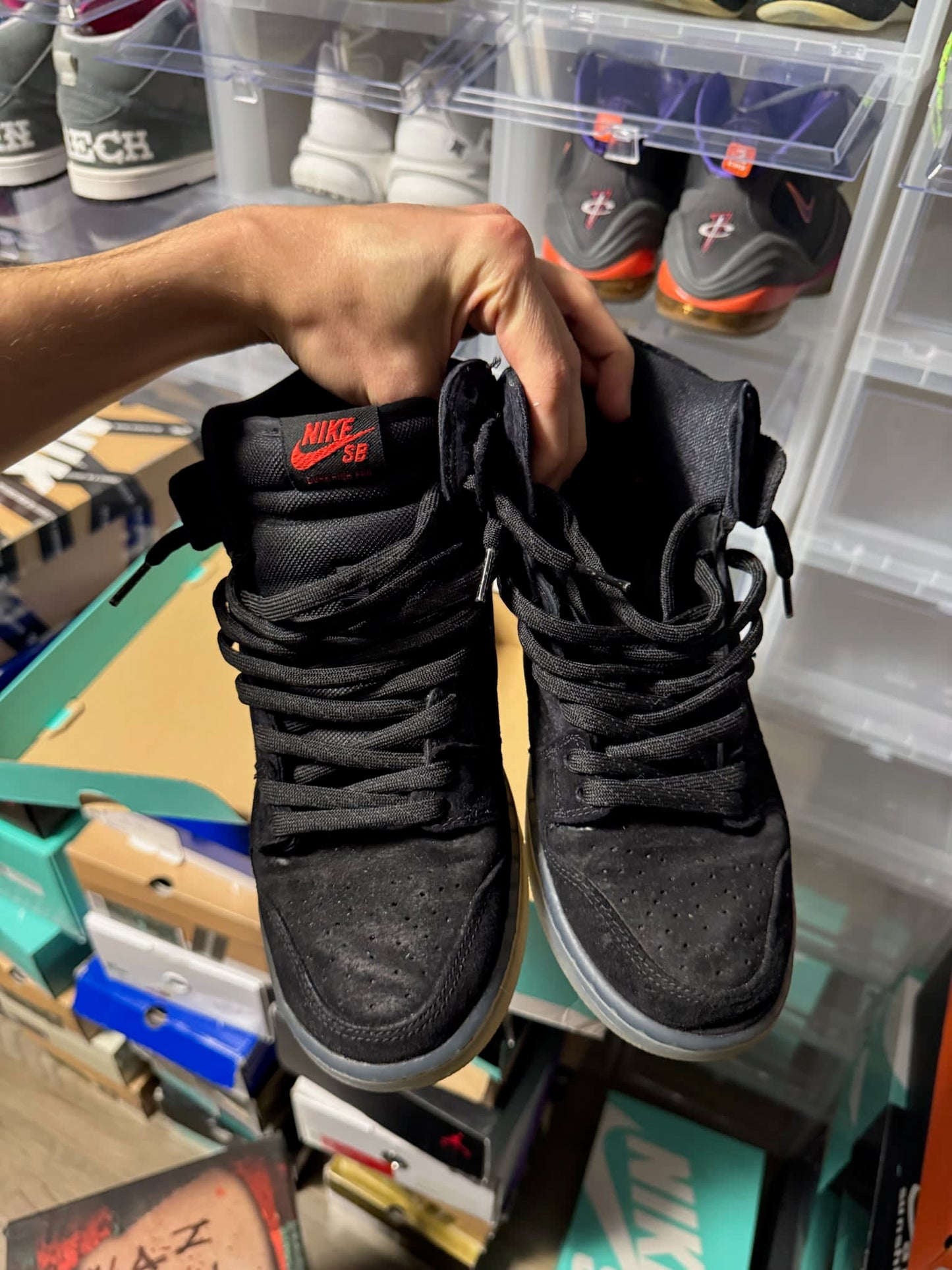 Size 9 Preowned Nike Dunk High Flash Pack Black Ice