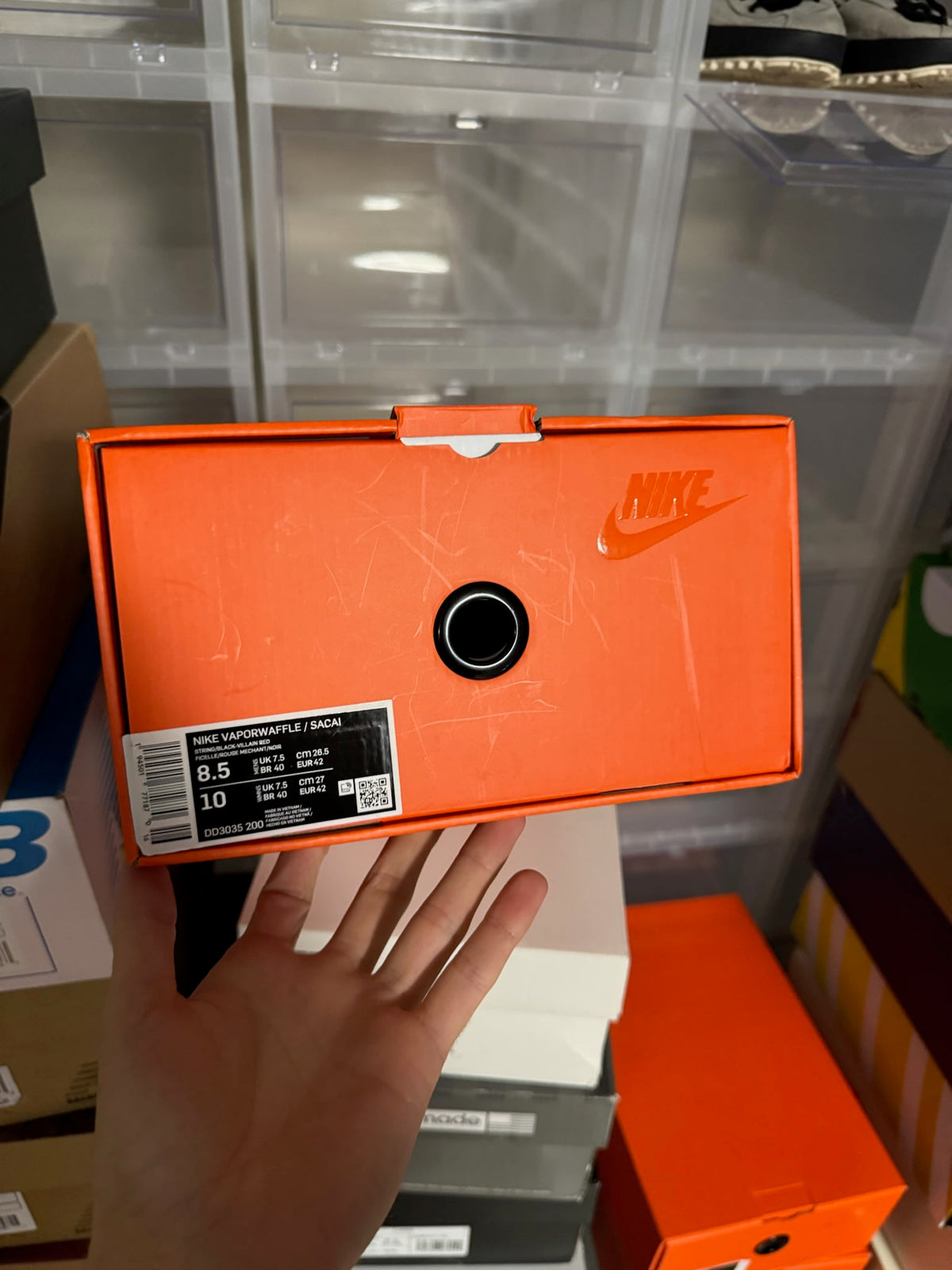 [HY896] Nike Vaporwaffle sacai Villain Red Neptune Green