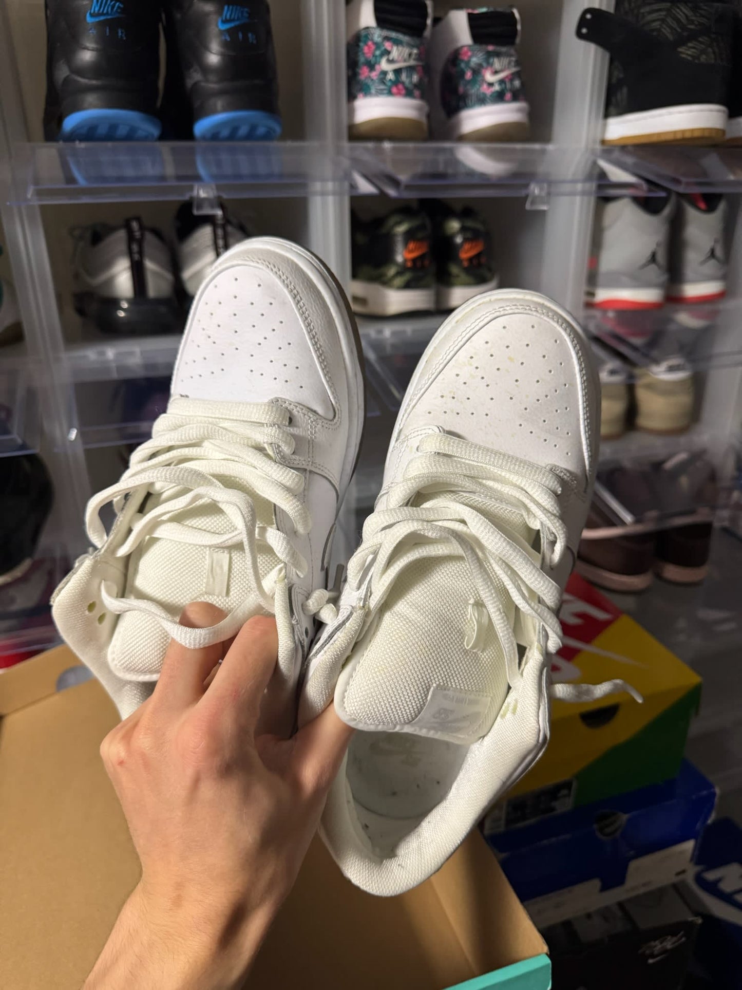 Size 9 Preowned Nike SB Dunk Low White Ice