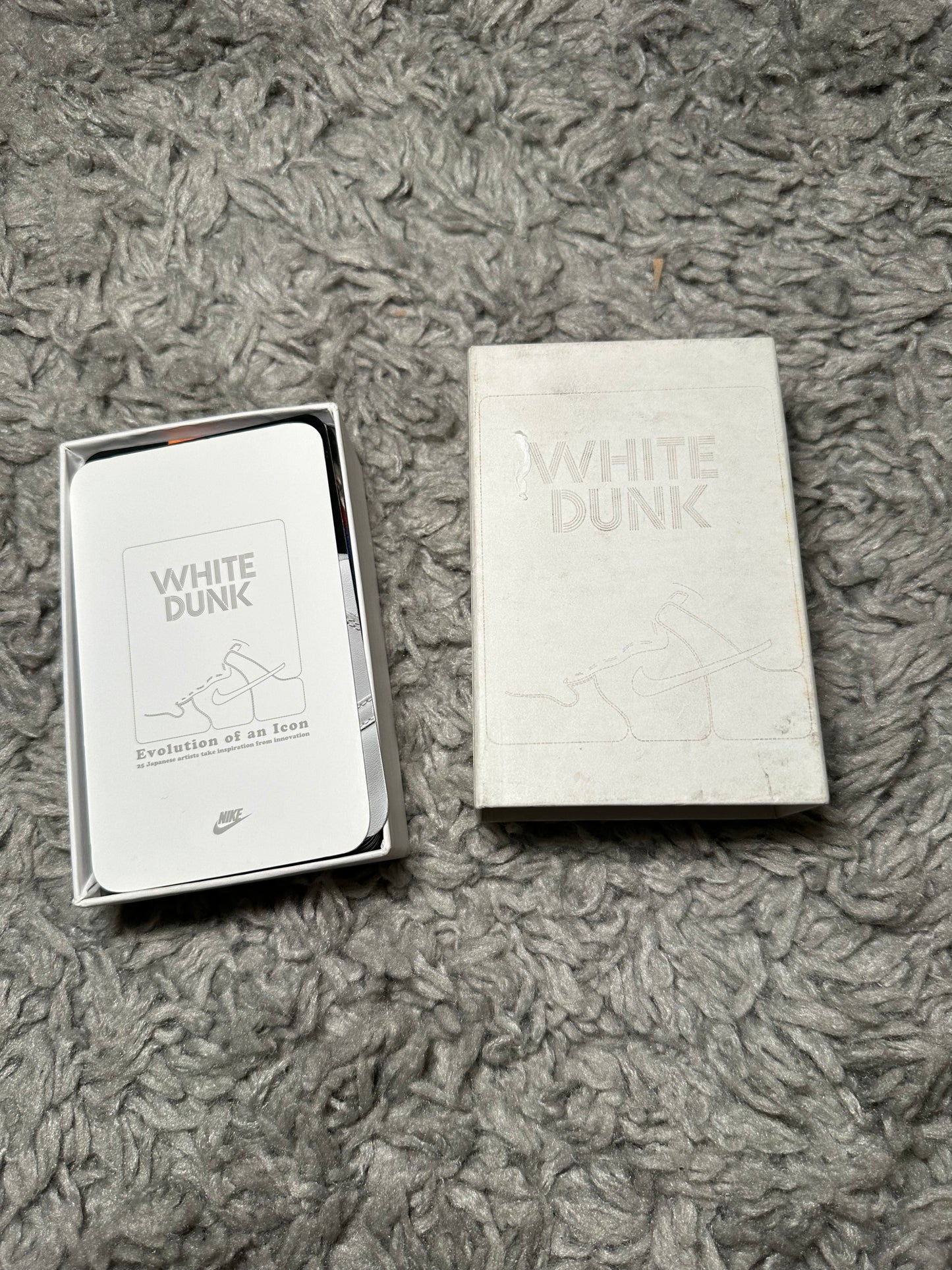 WHITE DUNK CARD SET, BOOK, AND BRACELET