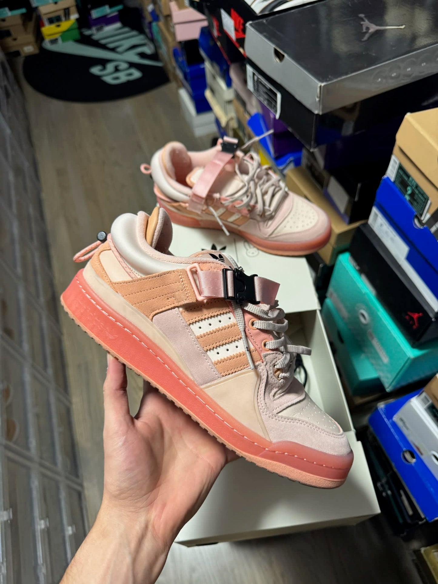 Size 8.5 Preowned adidas Forum Low Bad Bunny Pink Easter Egg