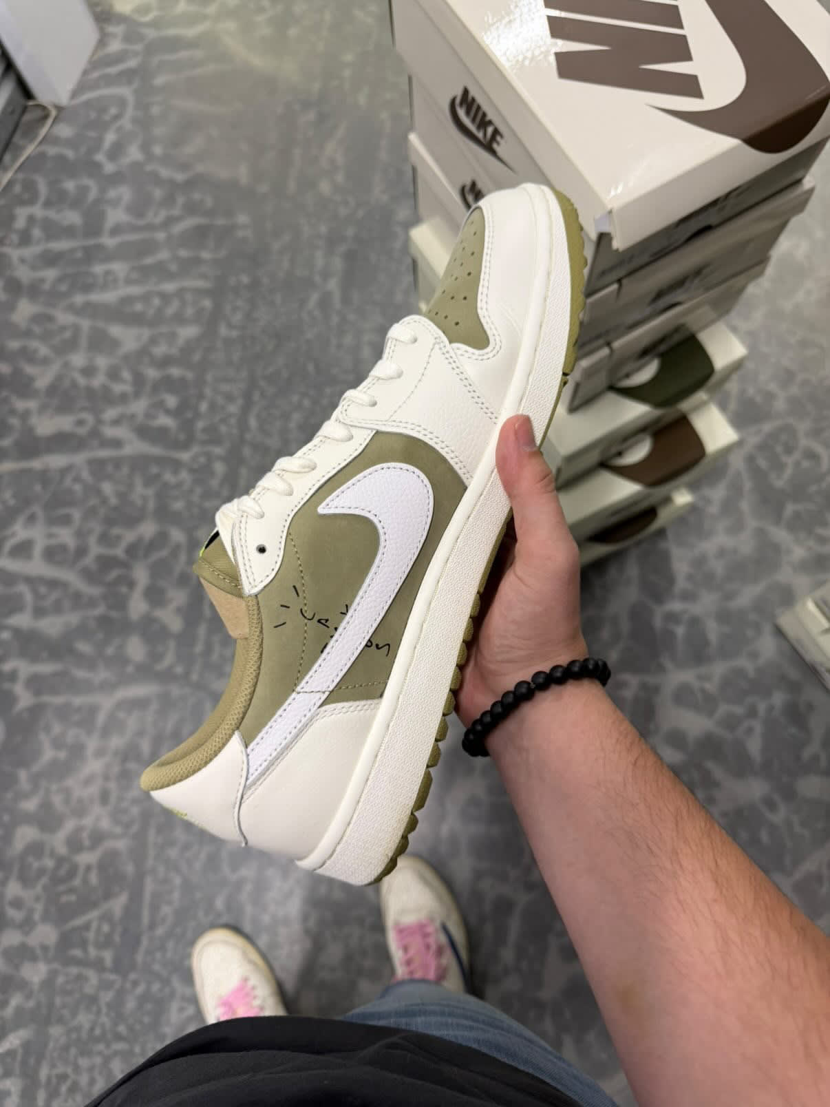 HY6 Jordan 1 Retro Low Golf Travis Scott Neutral Olive