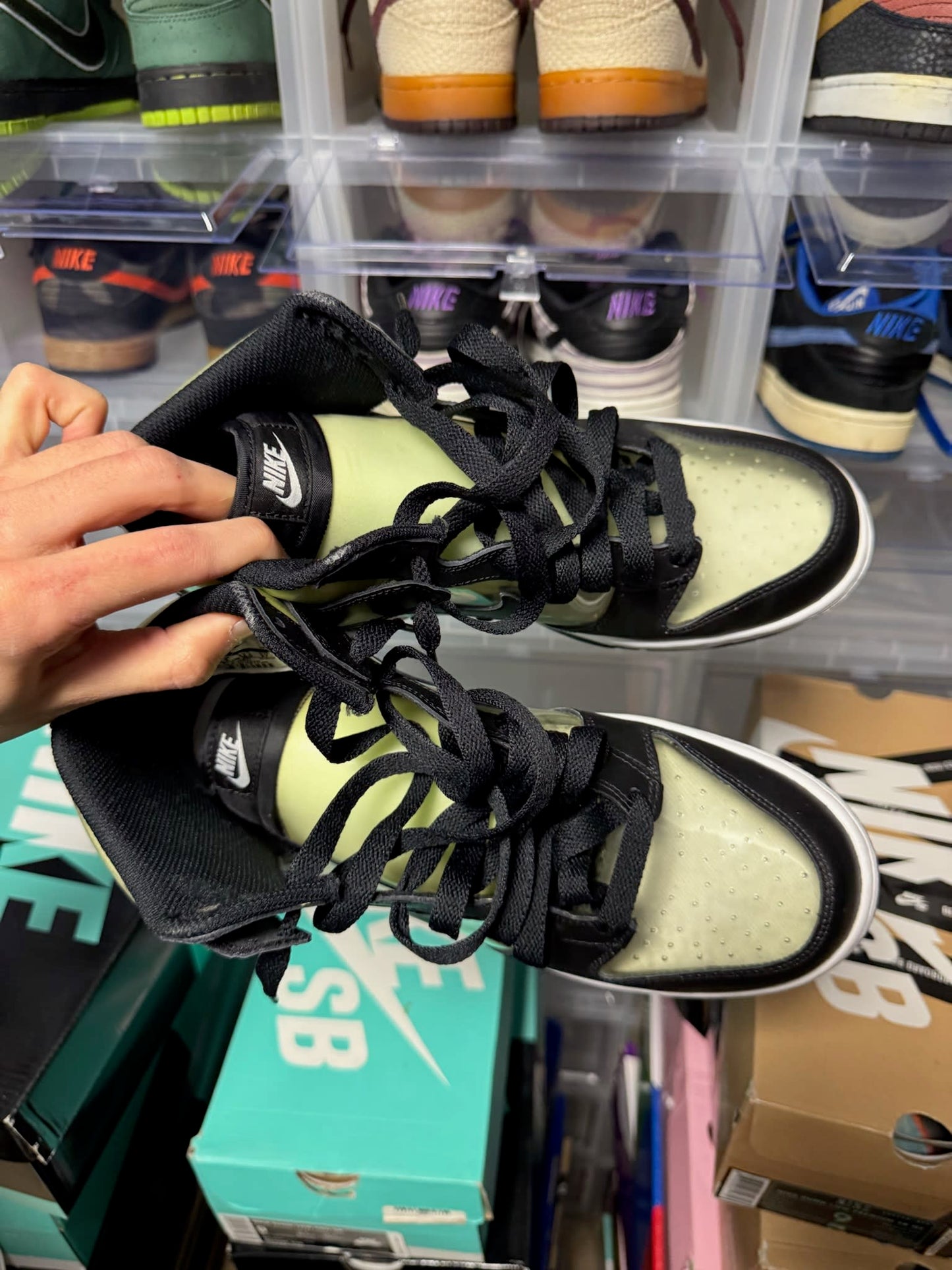 Size 9 Preowned (NB) Nike Dunk High Comme Des Garcons Clear