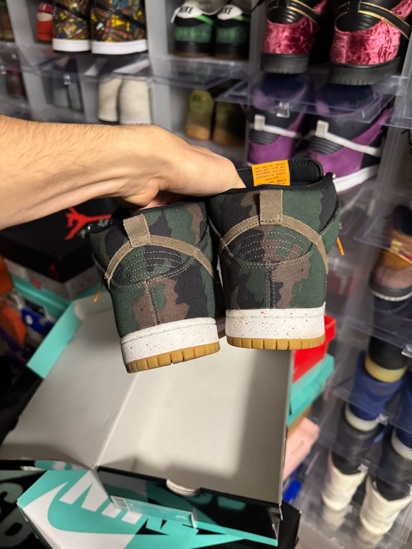 Size 9 Preowned Nike SB Dunk High FiveOneO Camo