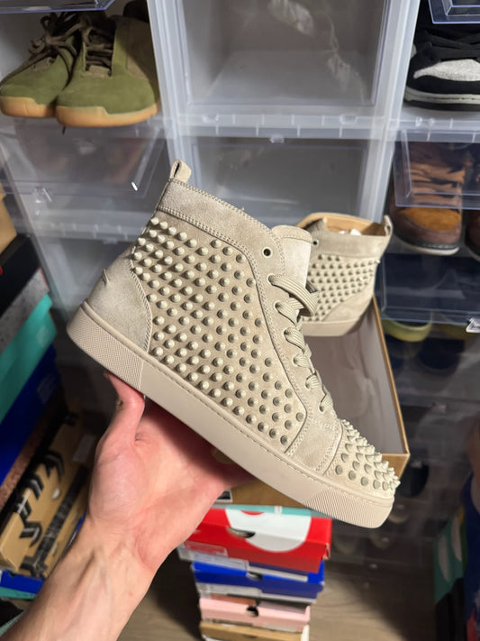 [HY3199] Christian Louboutin Louis Flat Spikes Stone