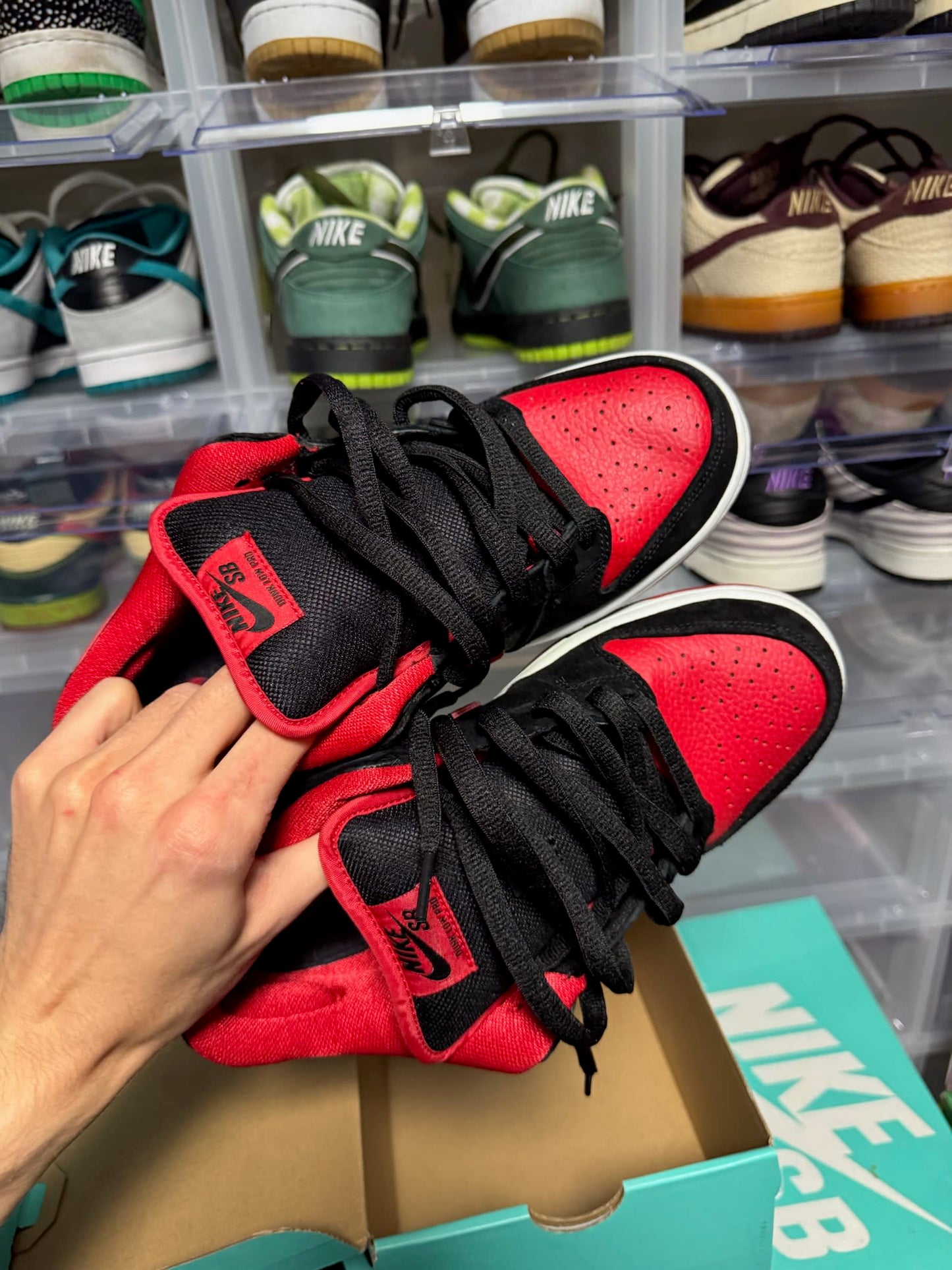 Size 9 Preowned Nike SB Dunk Low J Pack Bred