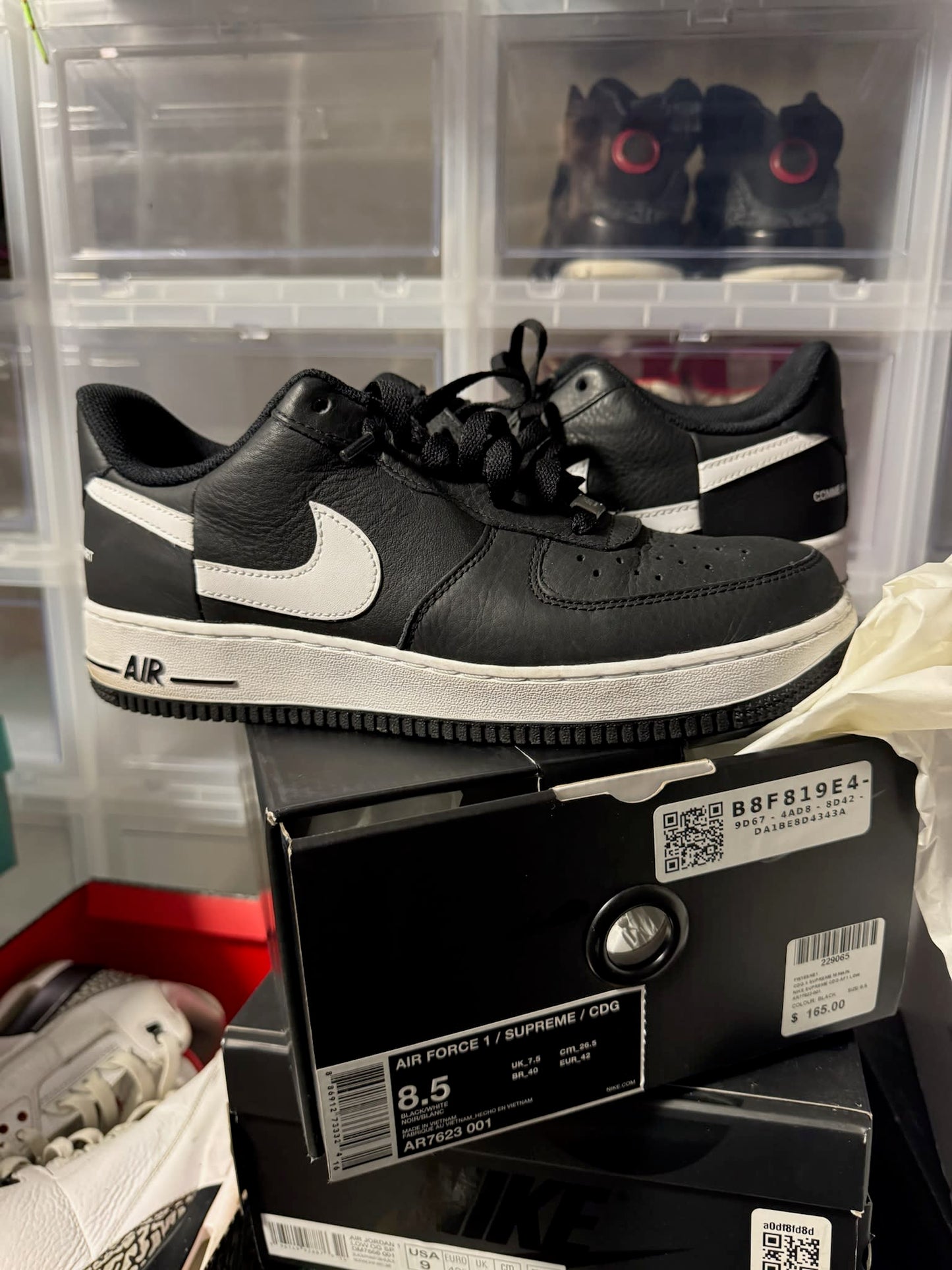 Size 8.5 Preowned Nike Air Force 1 Low Supreme x Comme des Garçons (2018)