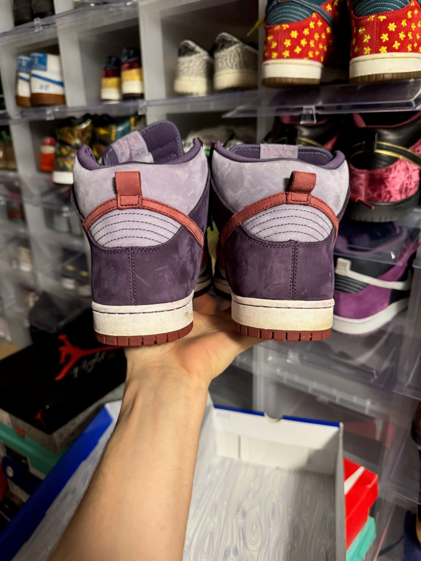 Size 9 Preowned Nike SB Dunk High Daybreak Plum