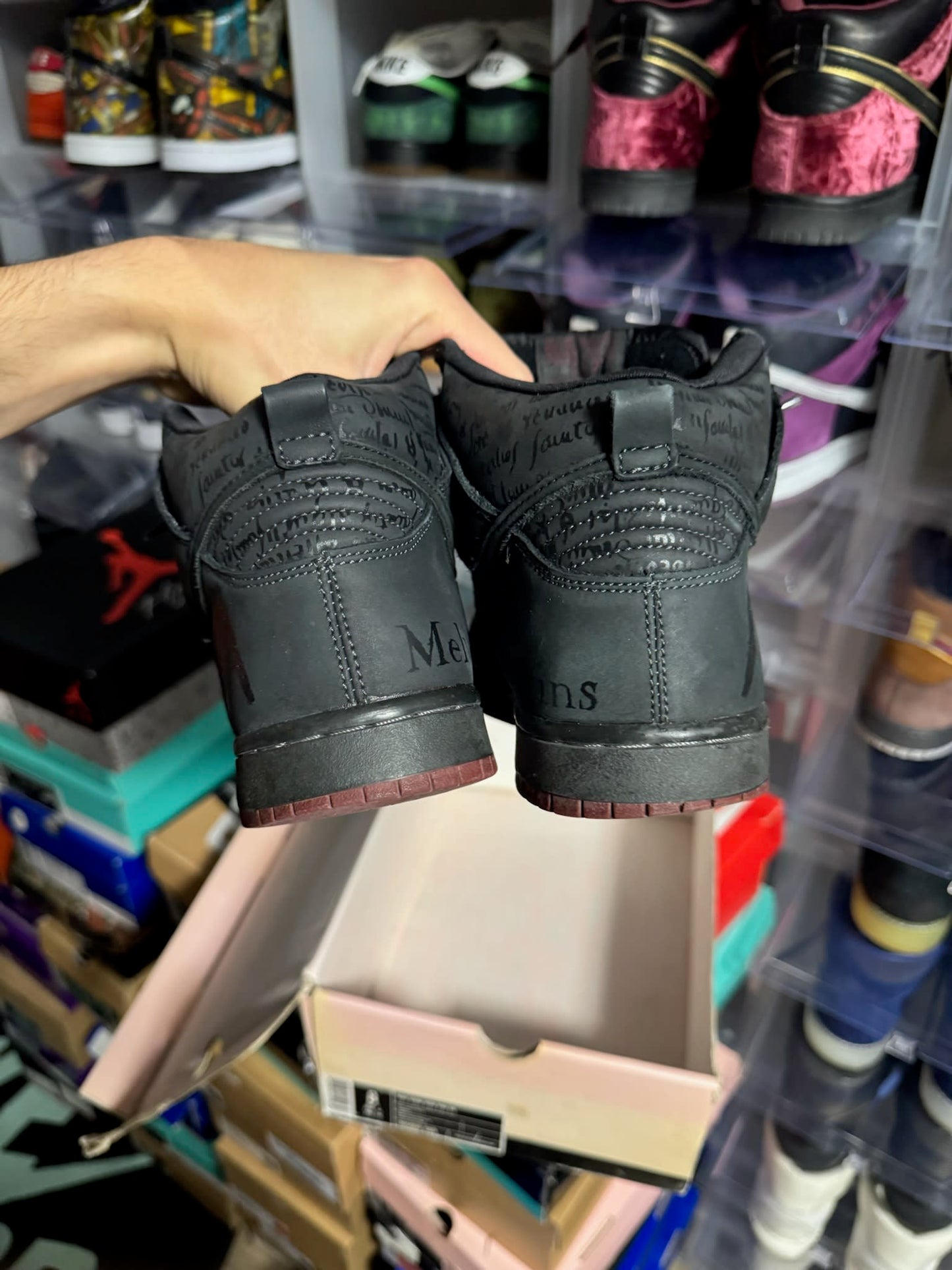 Size 8 Preowned Nike SB Dunk High Melvins (Black)