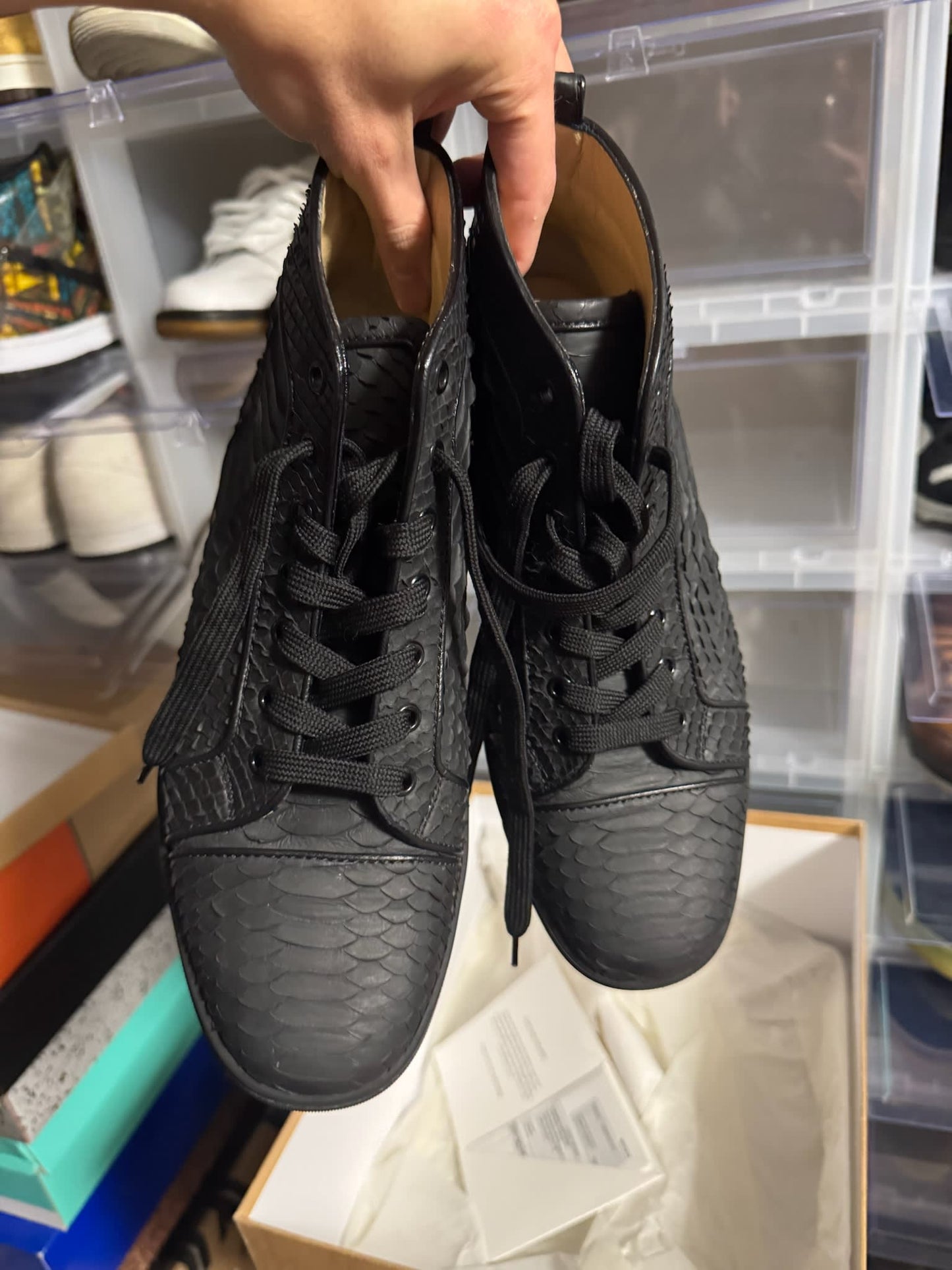 Christian Louboutin Rantus Orlato Flat High 'Black Python'