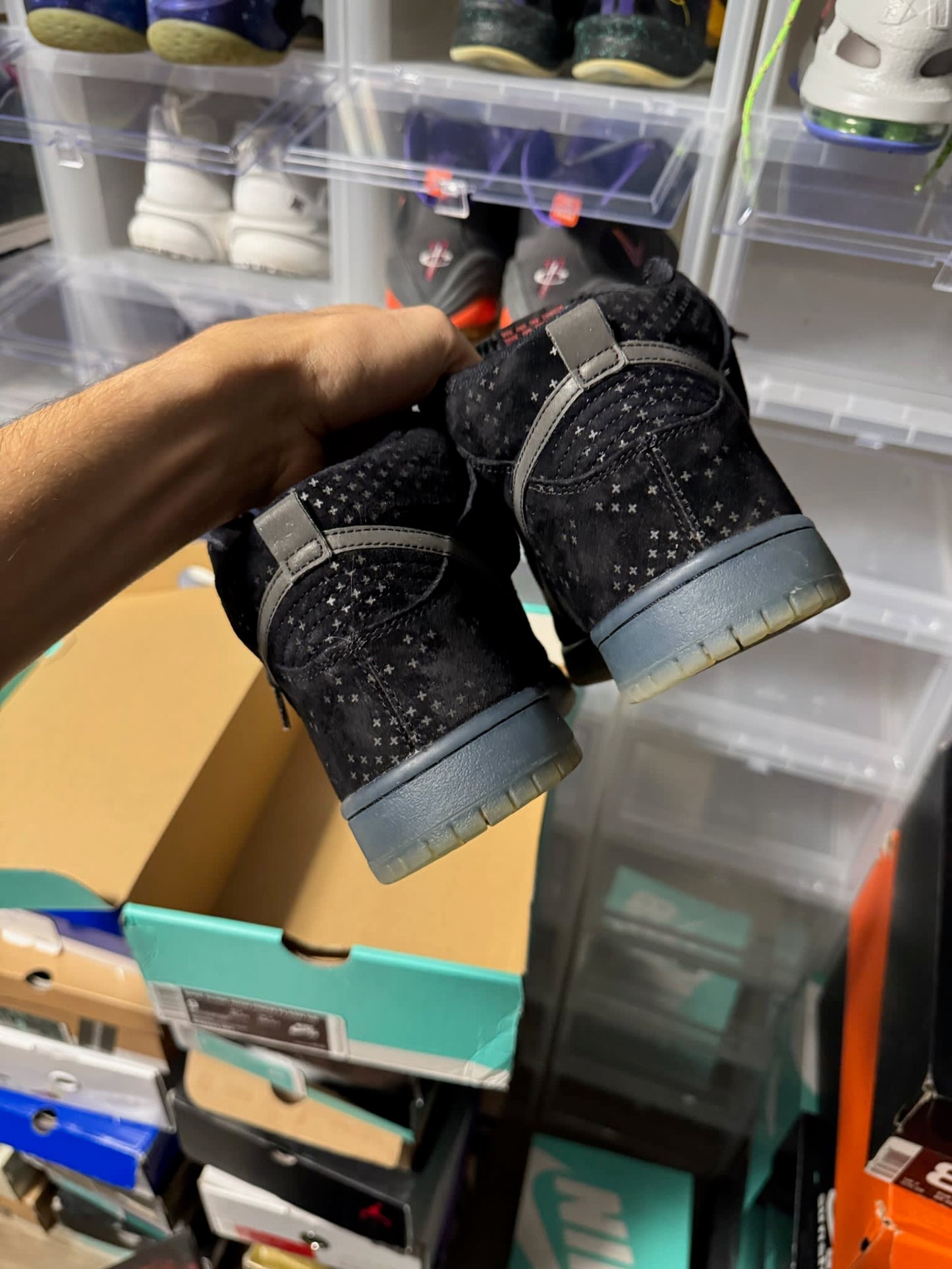 Size 9 Preowned Nike Dunk High Flash Pack Black Ice