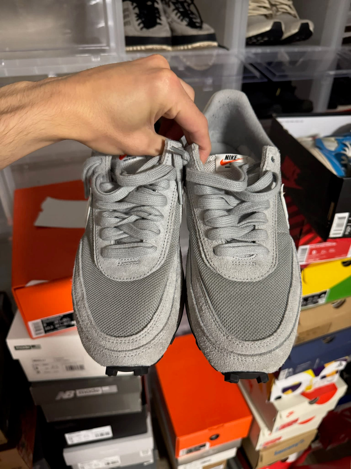 [HY895] Nike LD Waffle SF sacai Fragment Grey
