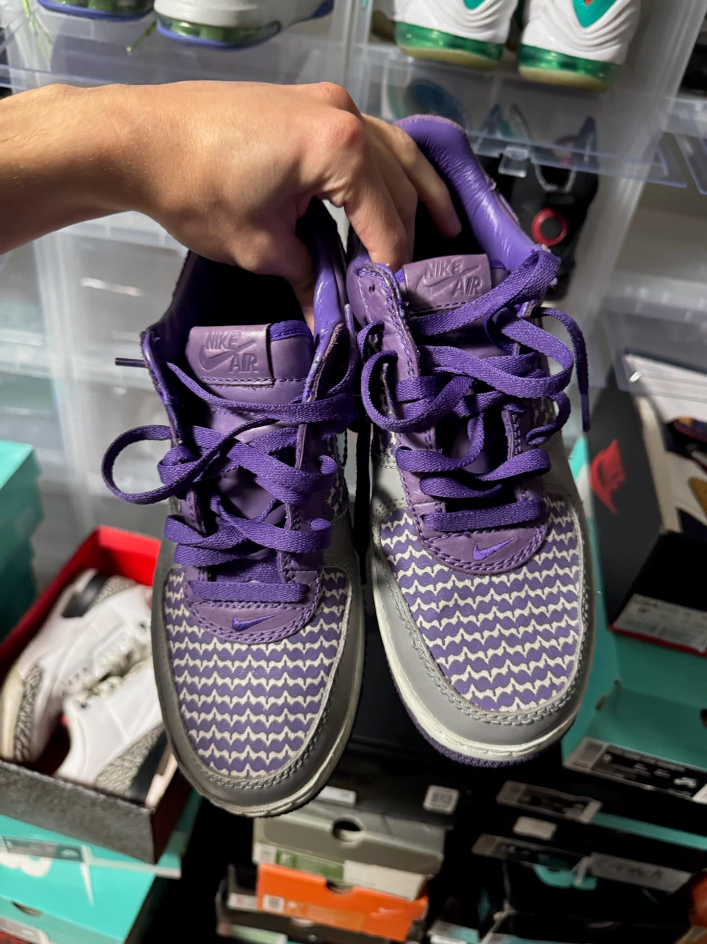 Size 9 Preowned (NB) Nike Air Force 1 Low Undefeated Purple