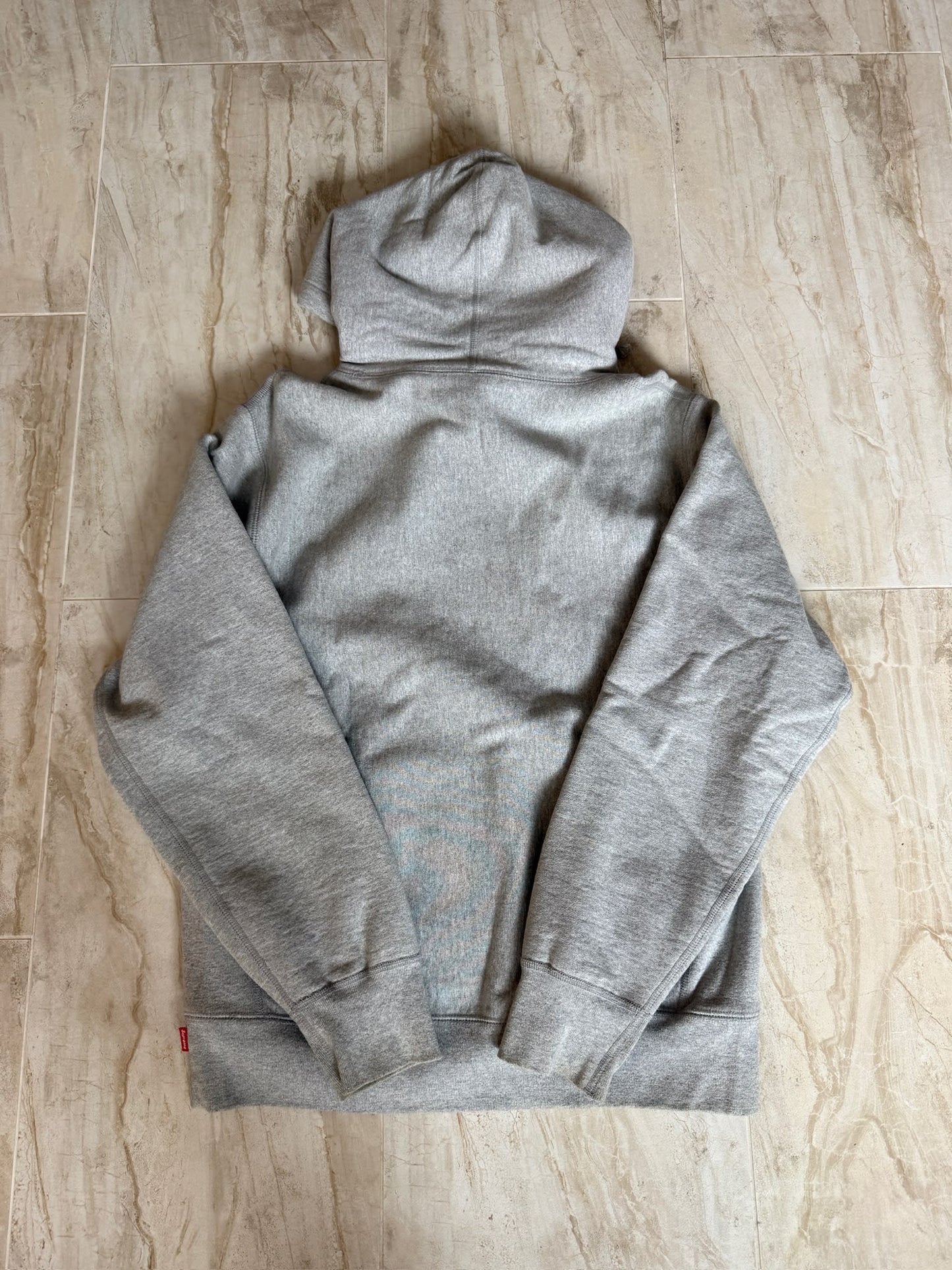 Supreme FW17 Orange Box Logo Hoodie Heather Gray