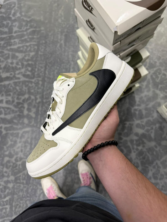 HY6 Jordan 1 Retro Low Golf Travis Scott Neutral Olive