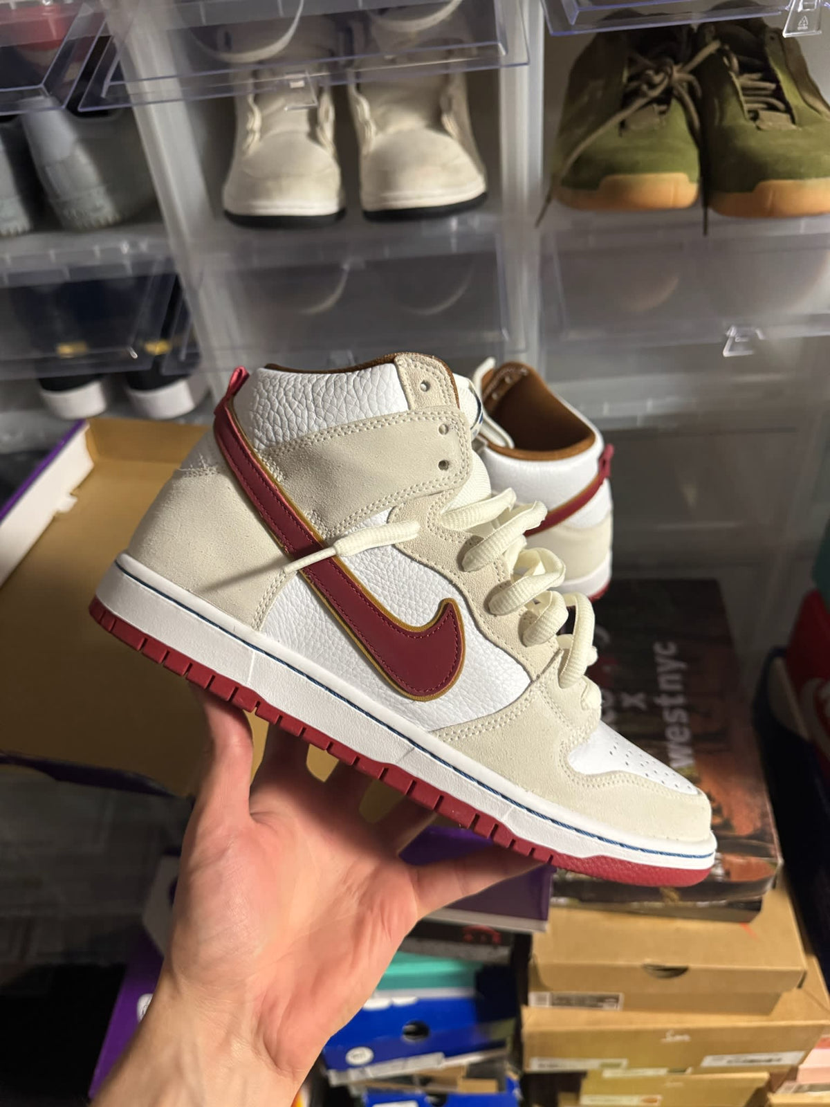 [HY787] Nike SB Dunk High Sail Bright Crimson