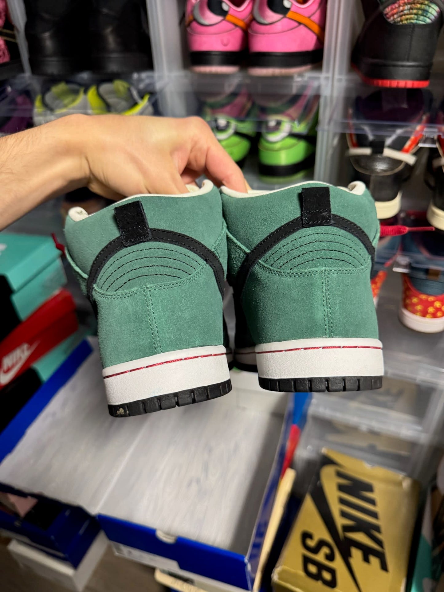 Size 9 Preowned Nike SB Dunk High Heineken