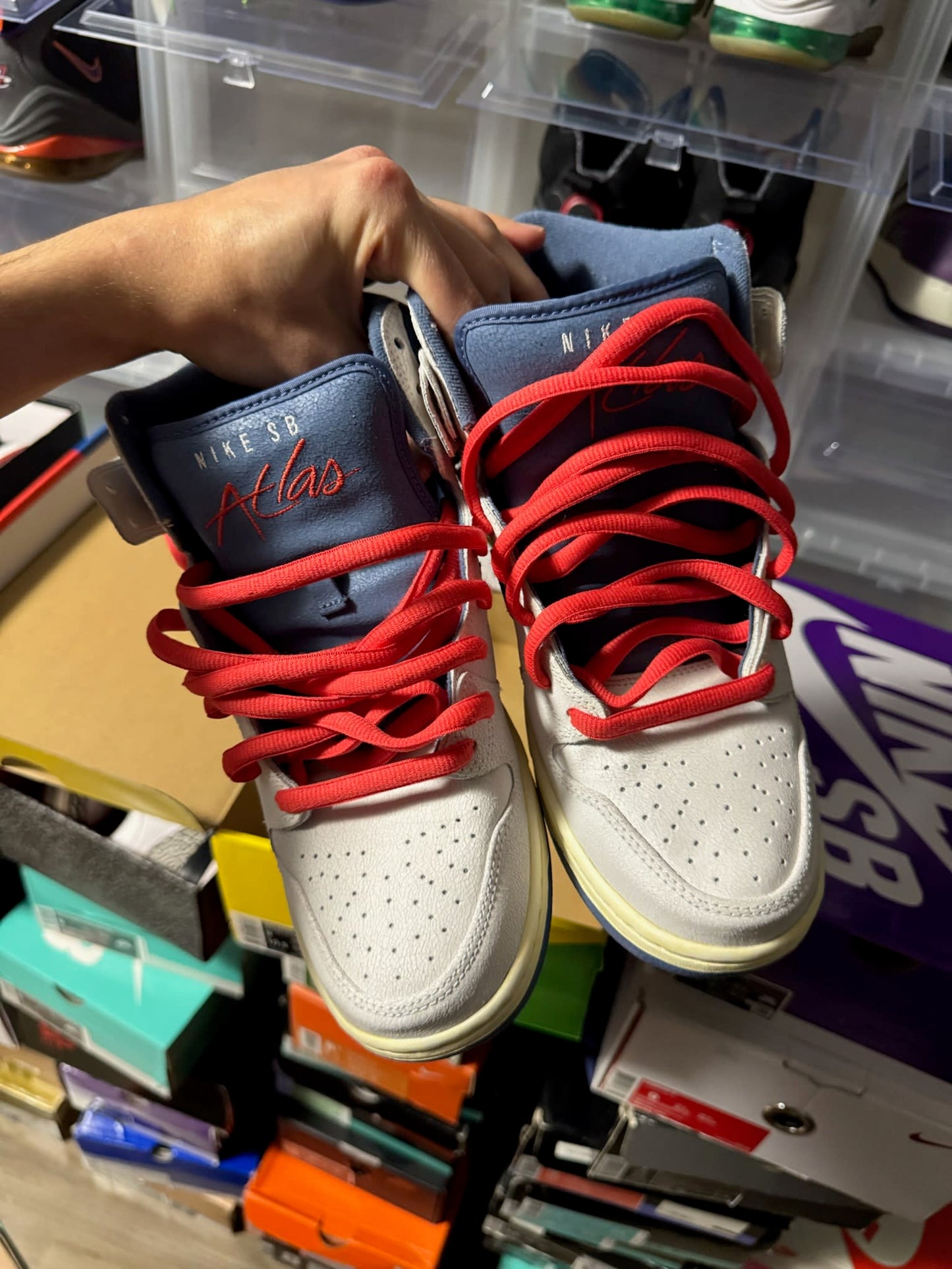 Size 9 Preowned Nike SB Dunk High Atlas Lost at Sea (2020)