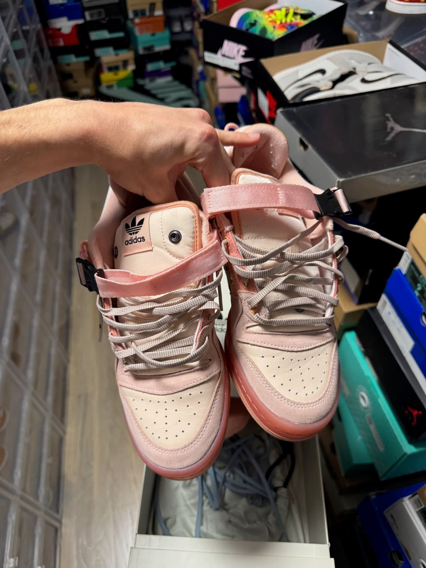 Size 8.5 Preowned adidas Forum Low Bad Bunny Pink Easter Egg