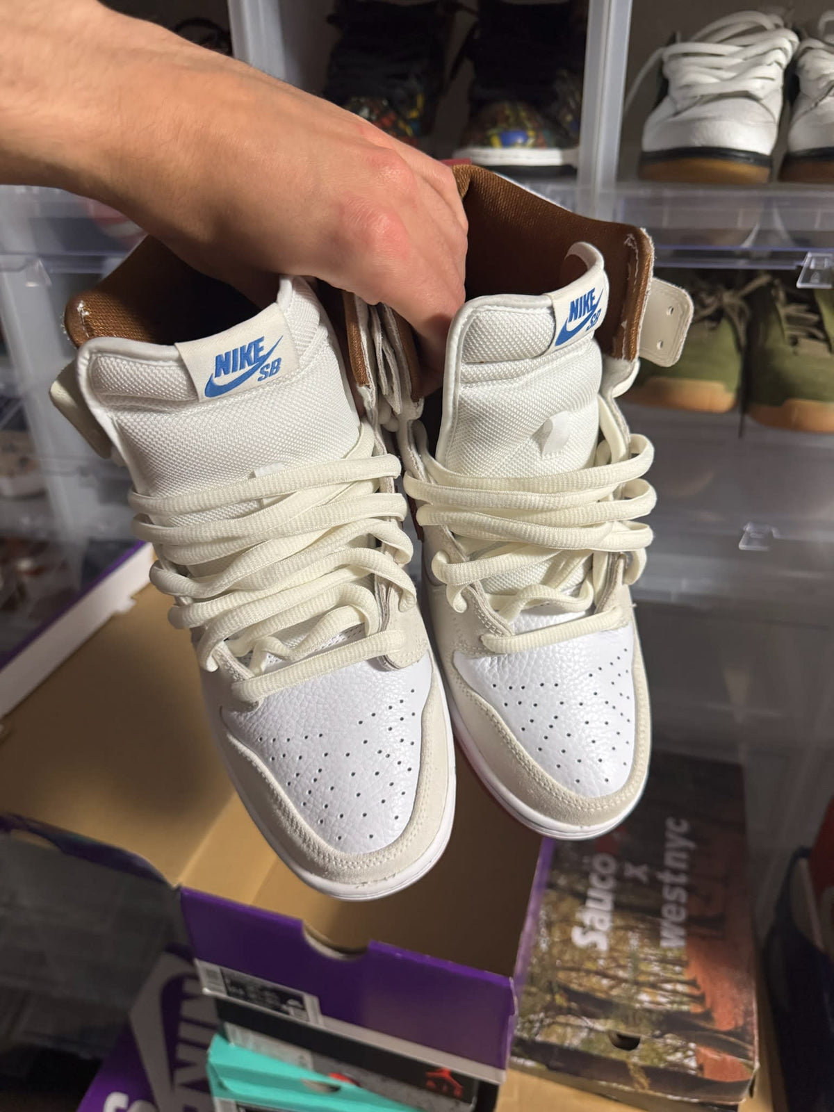 [HY787] Nike SB Dunk High Sail Bright Crimson