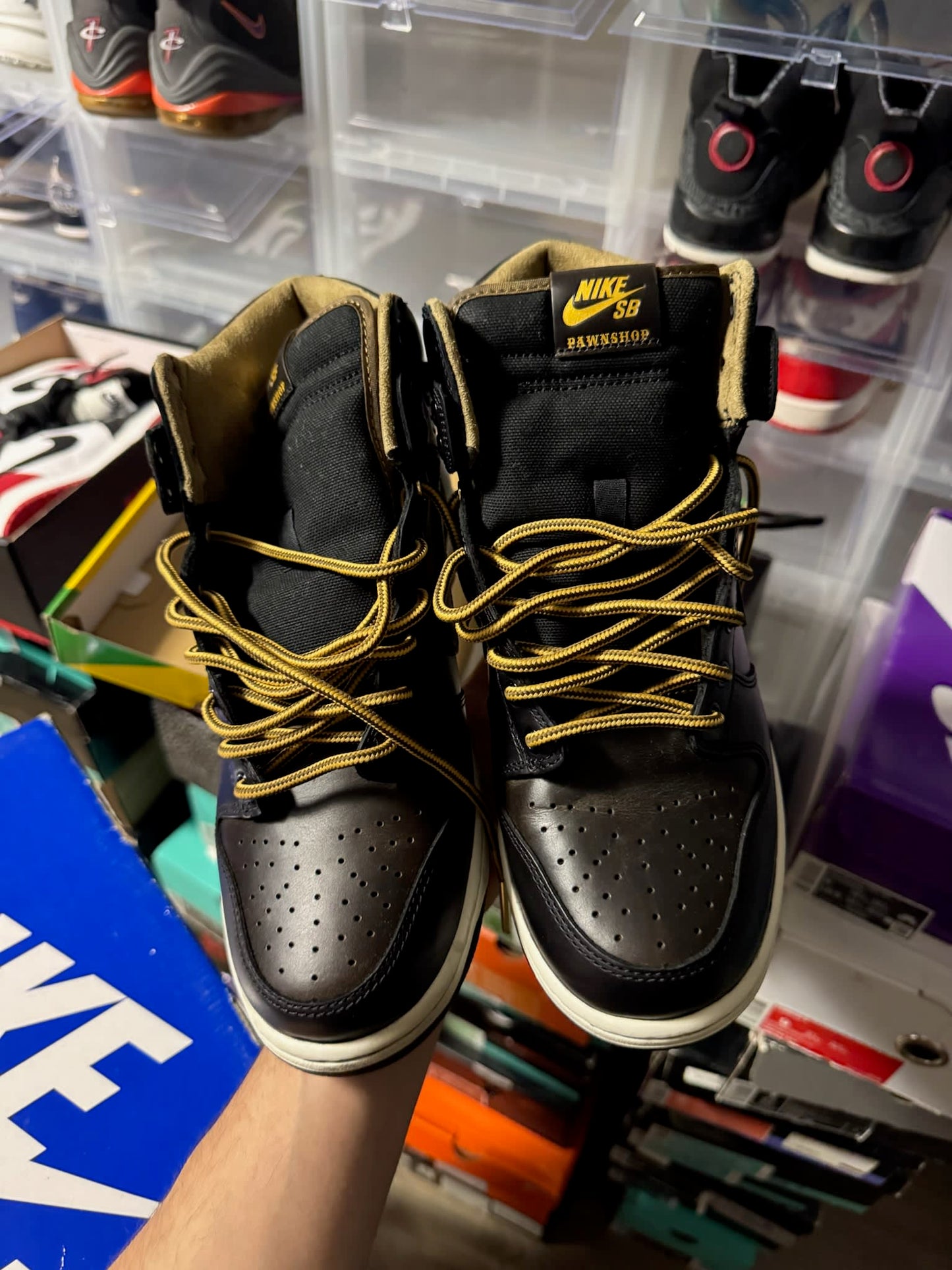 Size 9 Preowned Nike SB Dunk High Pawnshop Skate Co. Old Soul