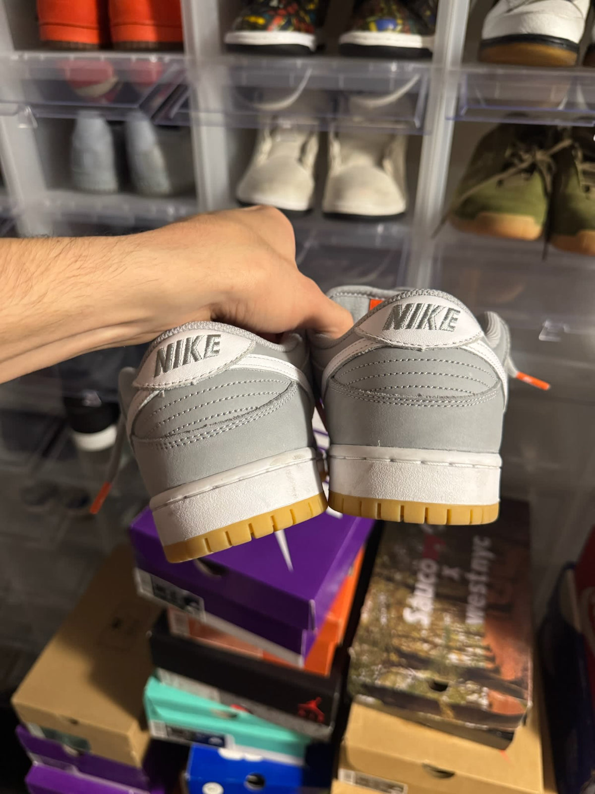 [HY789] Nike SB Dunk Low Pro ISO Orange Label Wolf Grey Gum
