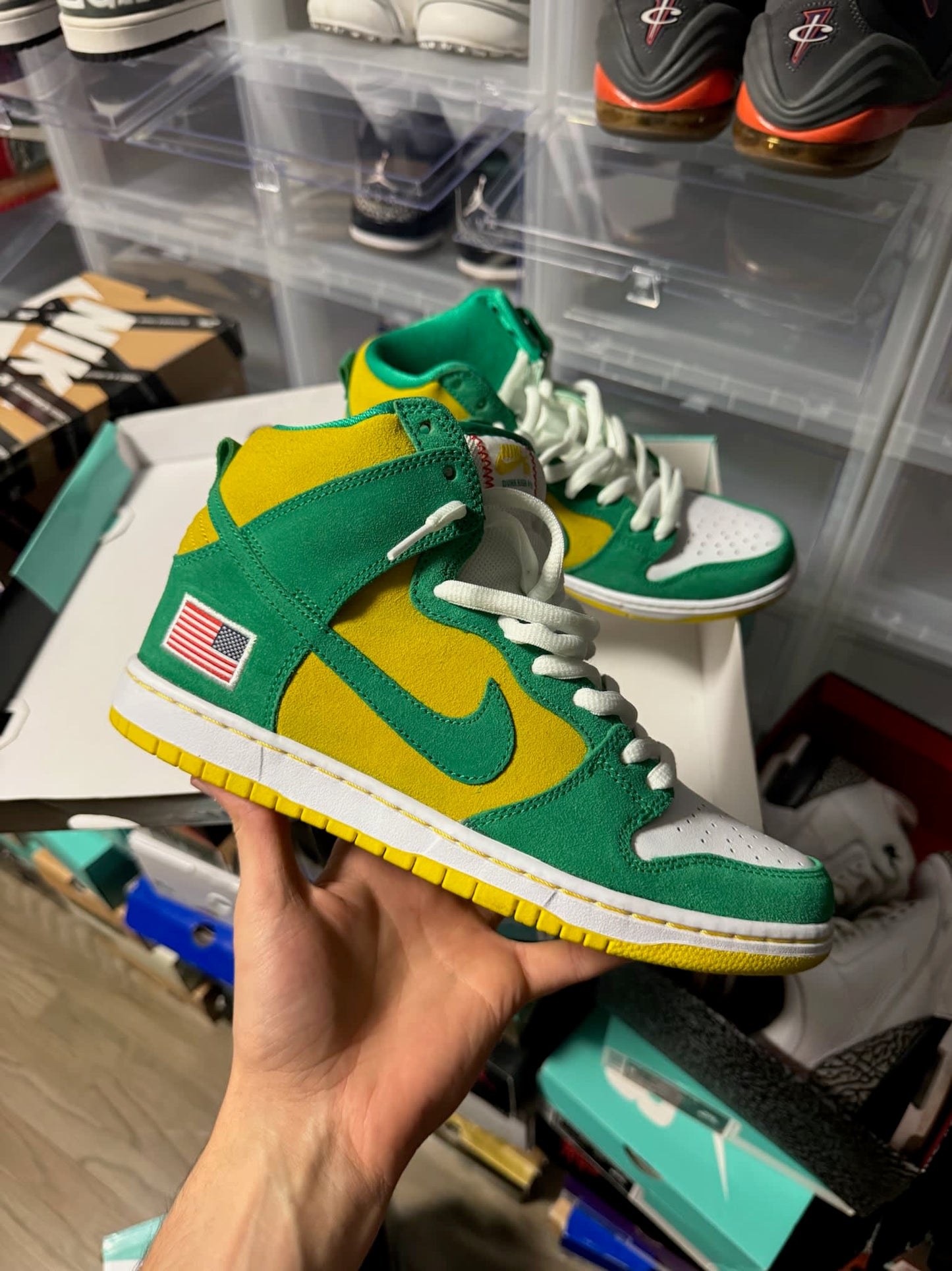 Size 8.5 Preowned Nike SB Dunk High Oakland Athletics