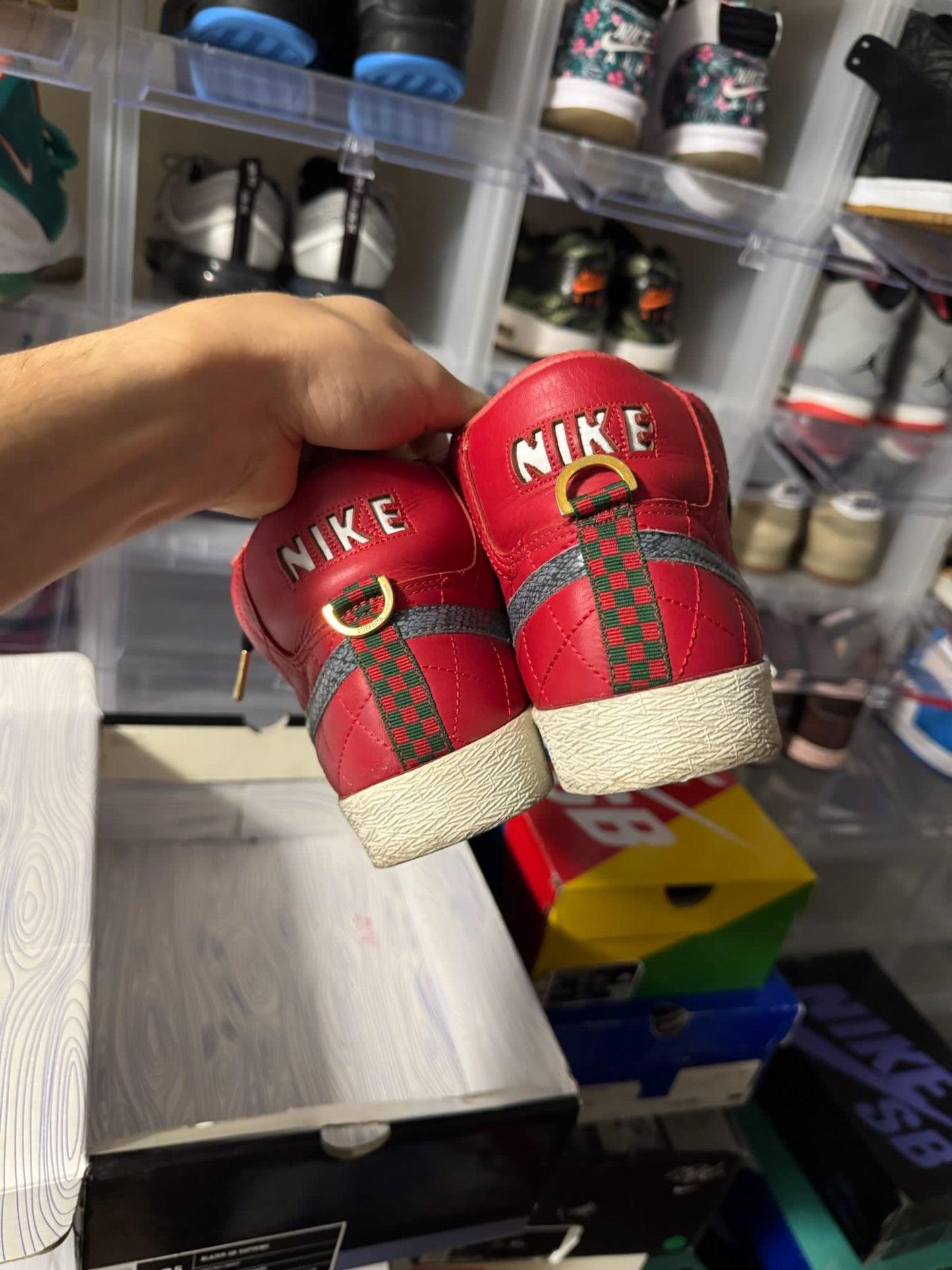 Size 9 Preowned Nike SB Blazer Supreme Red (2006)