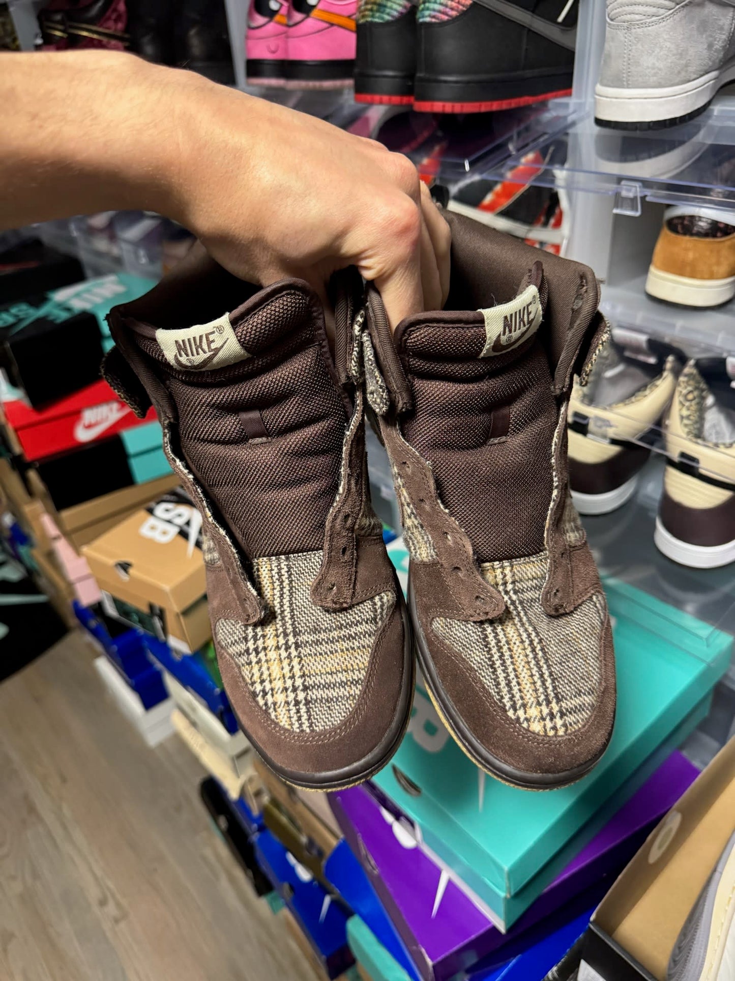 Size 8.5 (Preowned) NB Nike Dunk High Pro SB Tweed