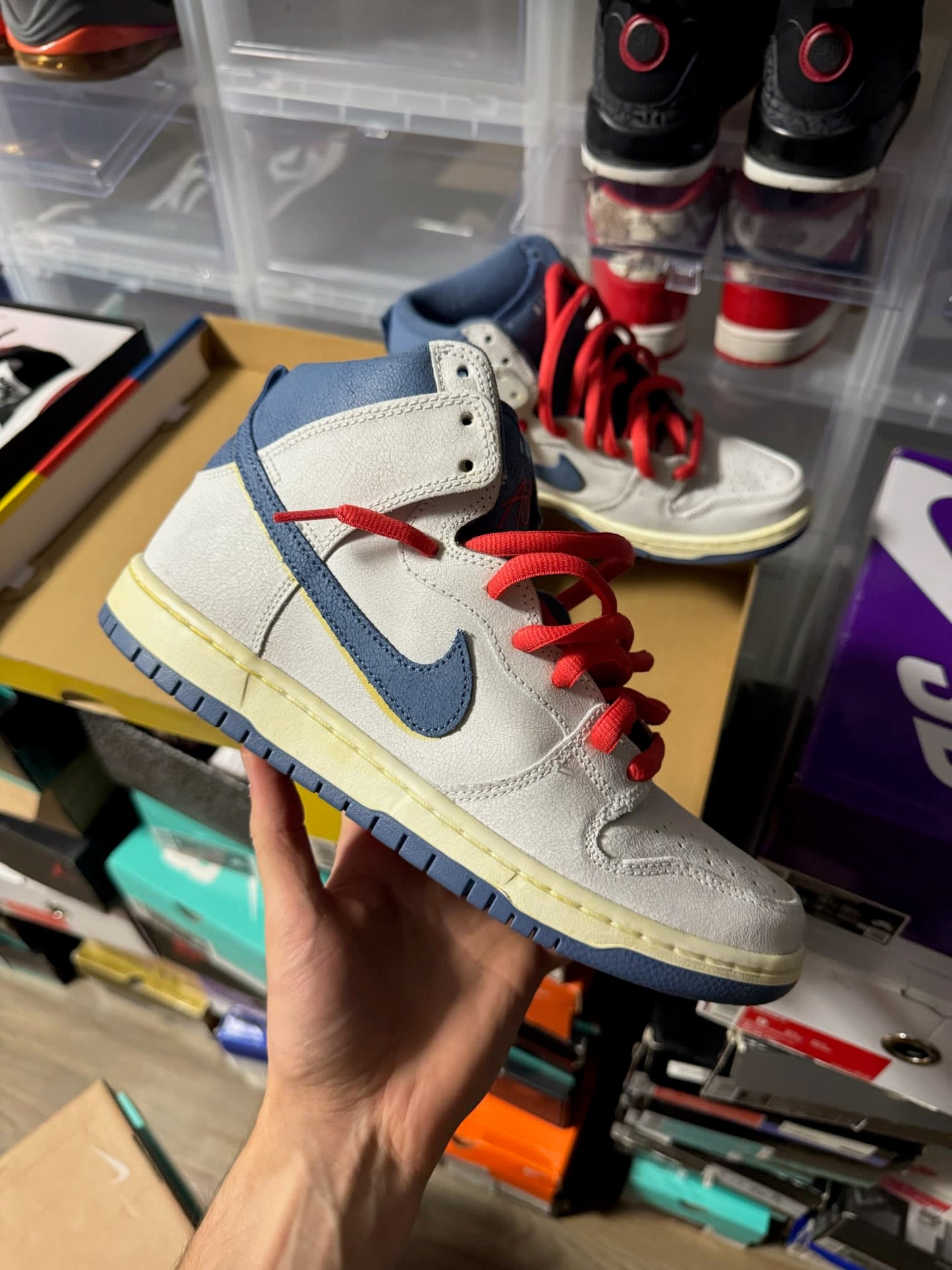 Size 9 Preowned Nike SB Dunk High Atlas Lost at Sea (2020)