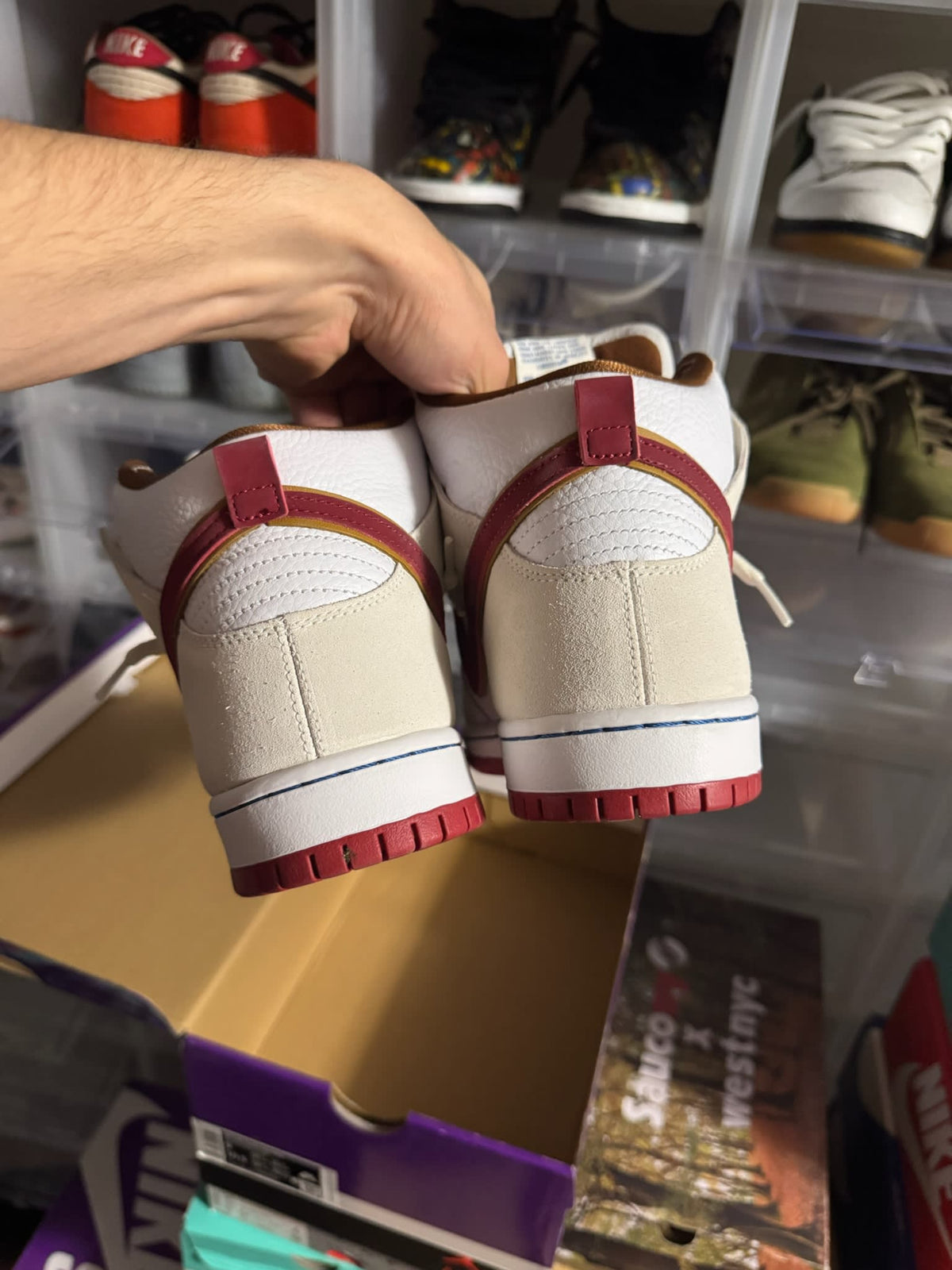 [HY787] Nike SB Dunk High Sail Bright Crimson