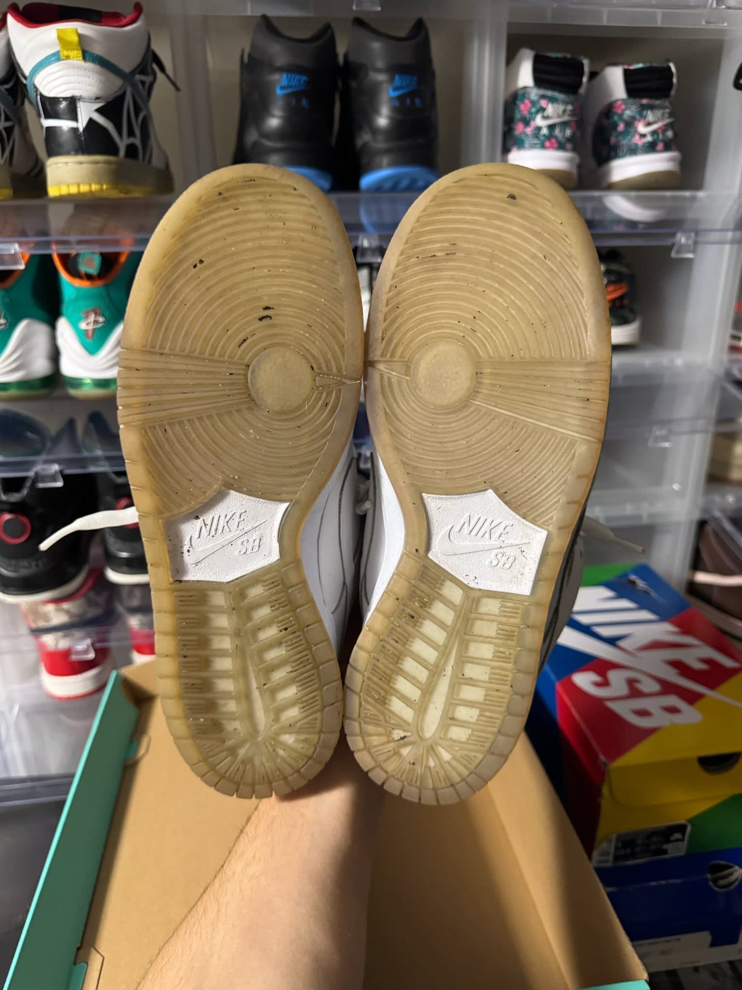 Size 9 Preowned Nike SB Dunk Low White Ice